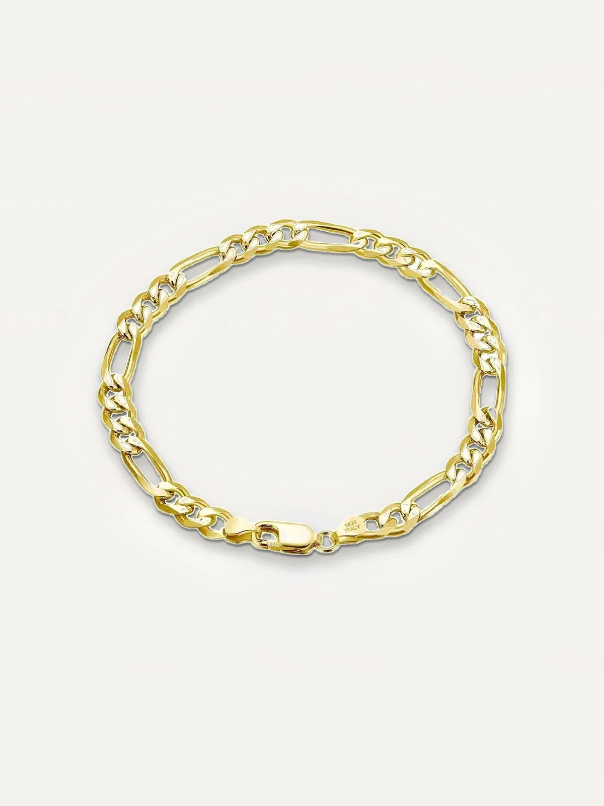 3.3mm Diamond-Cut Figaro Chain Bracelet