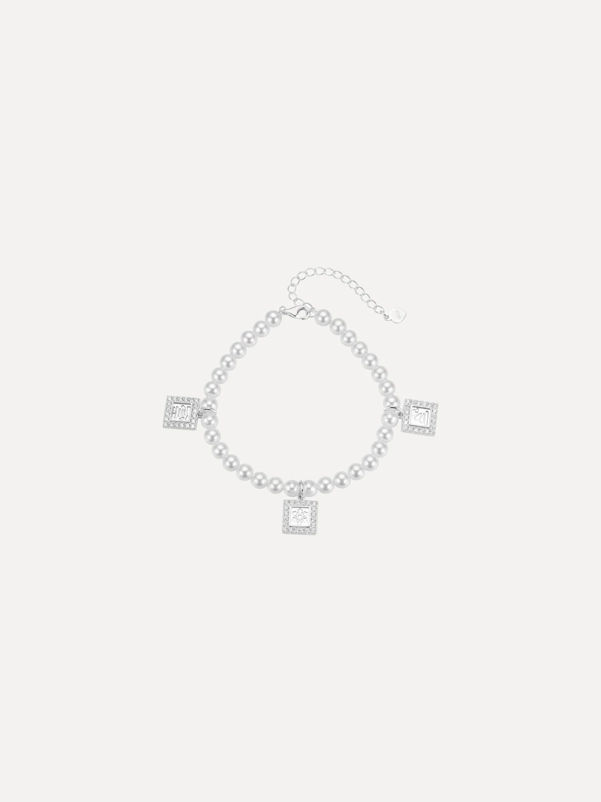 Pearl Square Charm Bracelet
