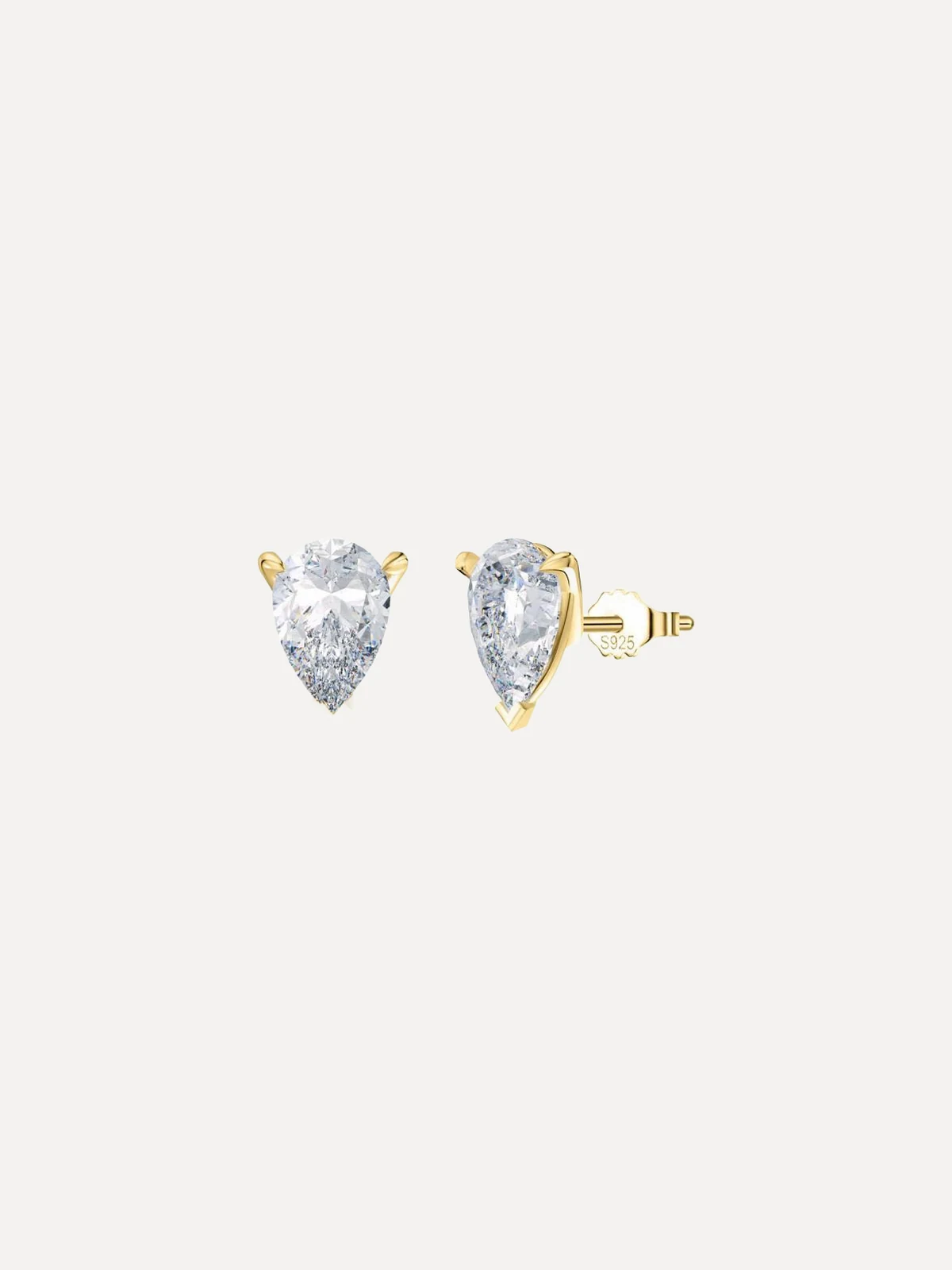 Pear Moissanite Studs - View 2