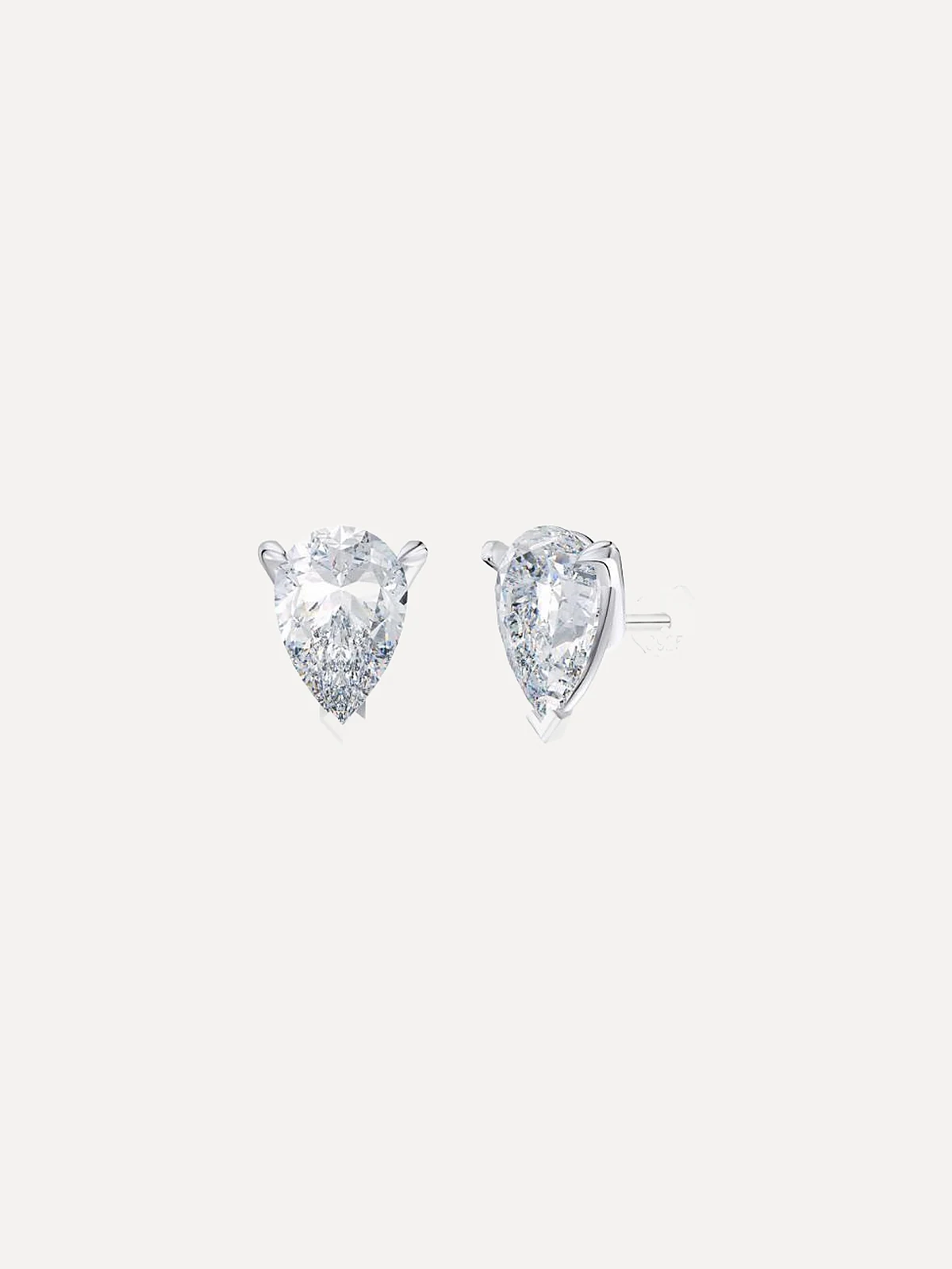 Pear Moissanite Studs - View 1