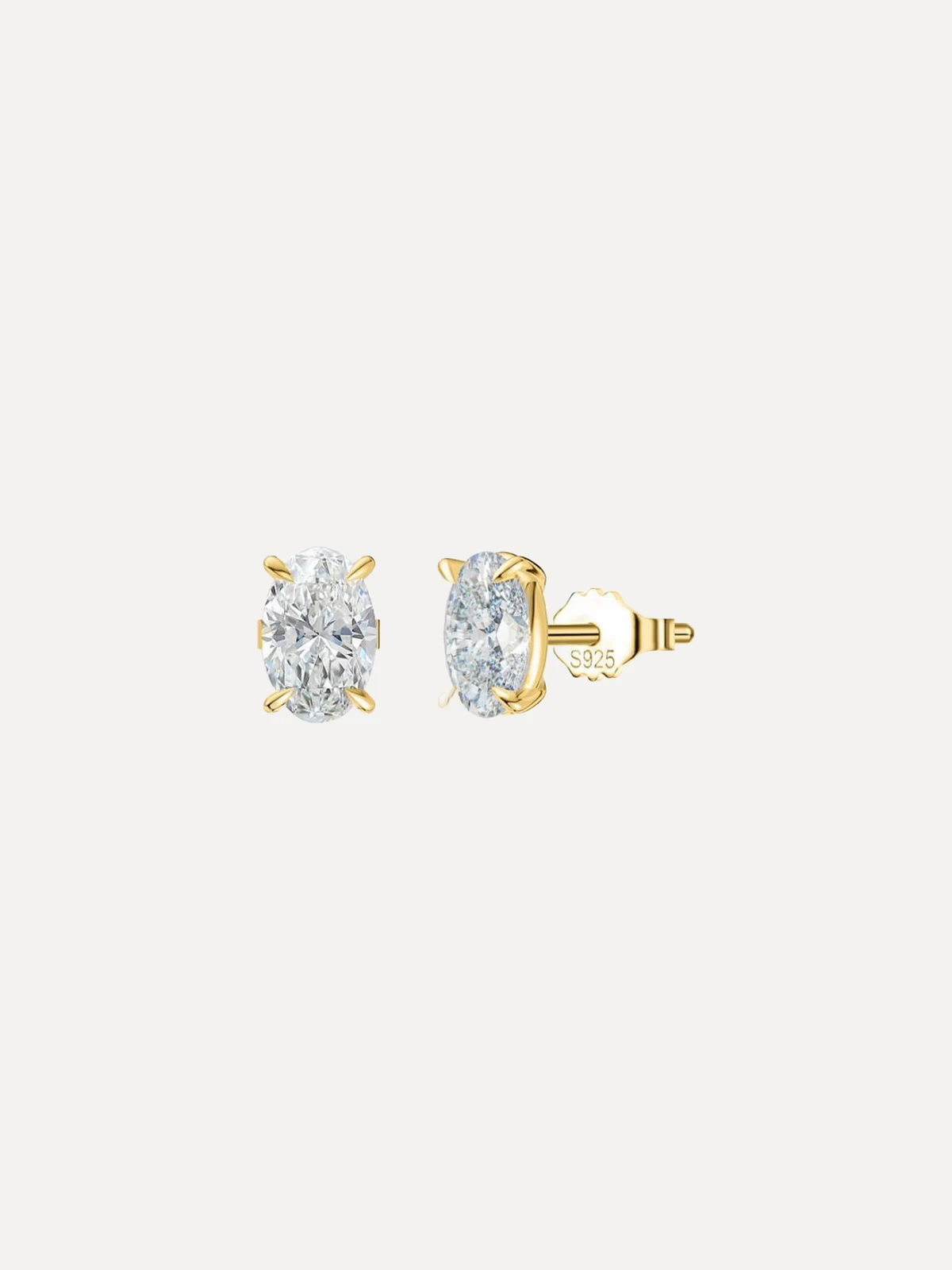 Oval Moissanite Studs - View 2