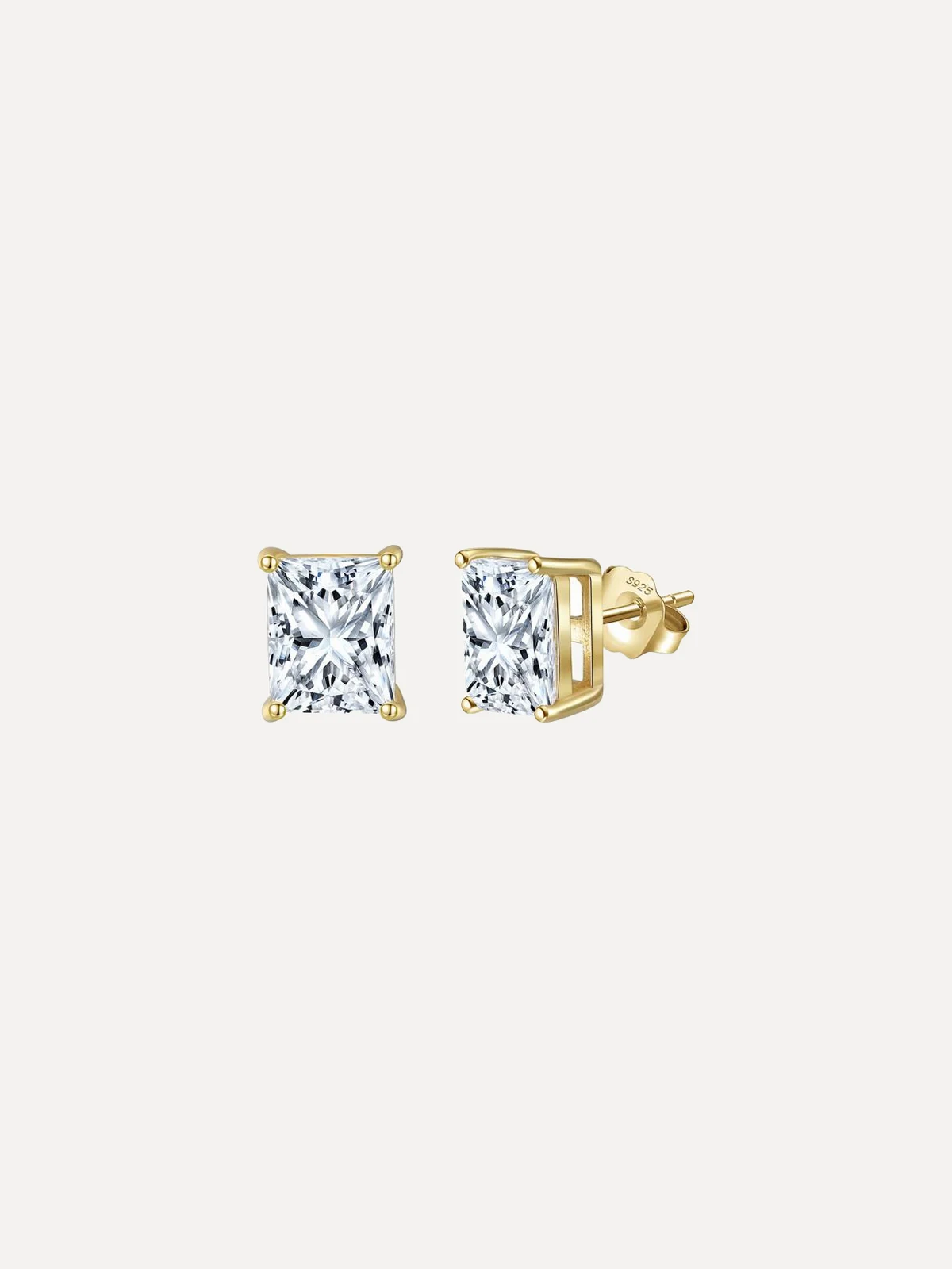 Radiant Moissanite Studs - View 2