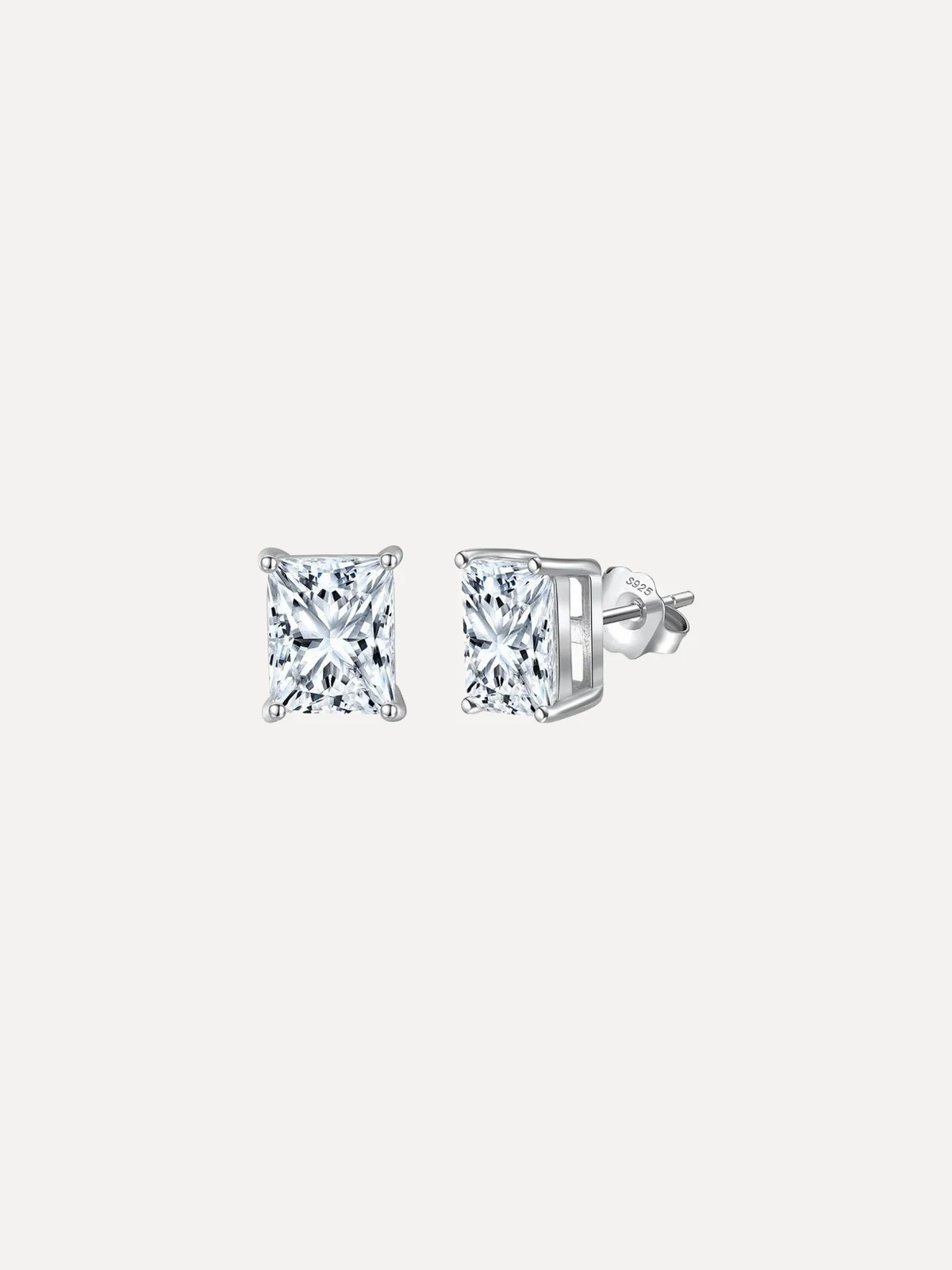 Radiant Moissanite Studs - View 1