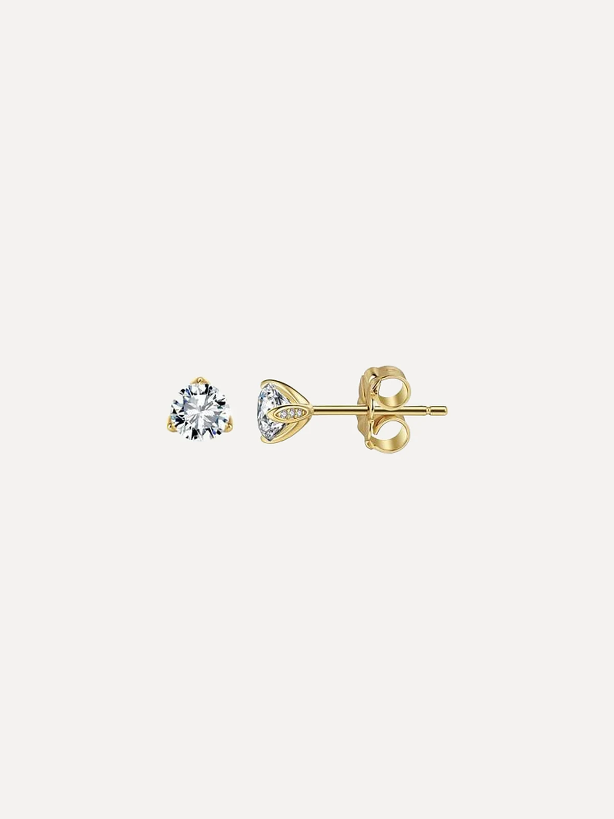 Petite Round Moissanite Studs - View 4