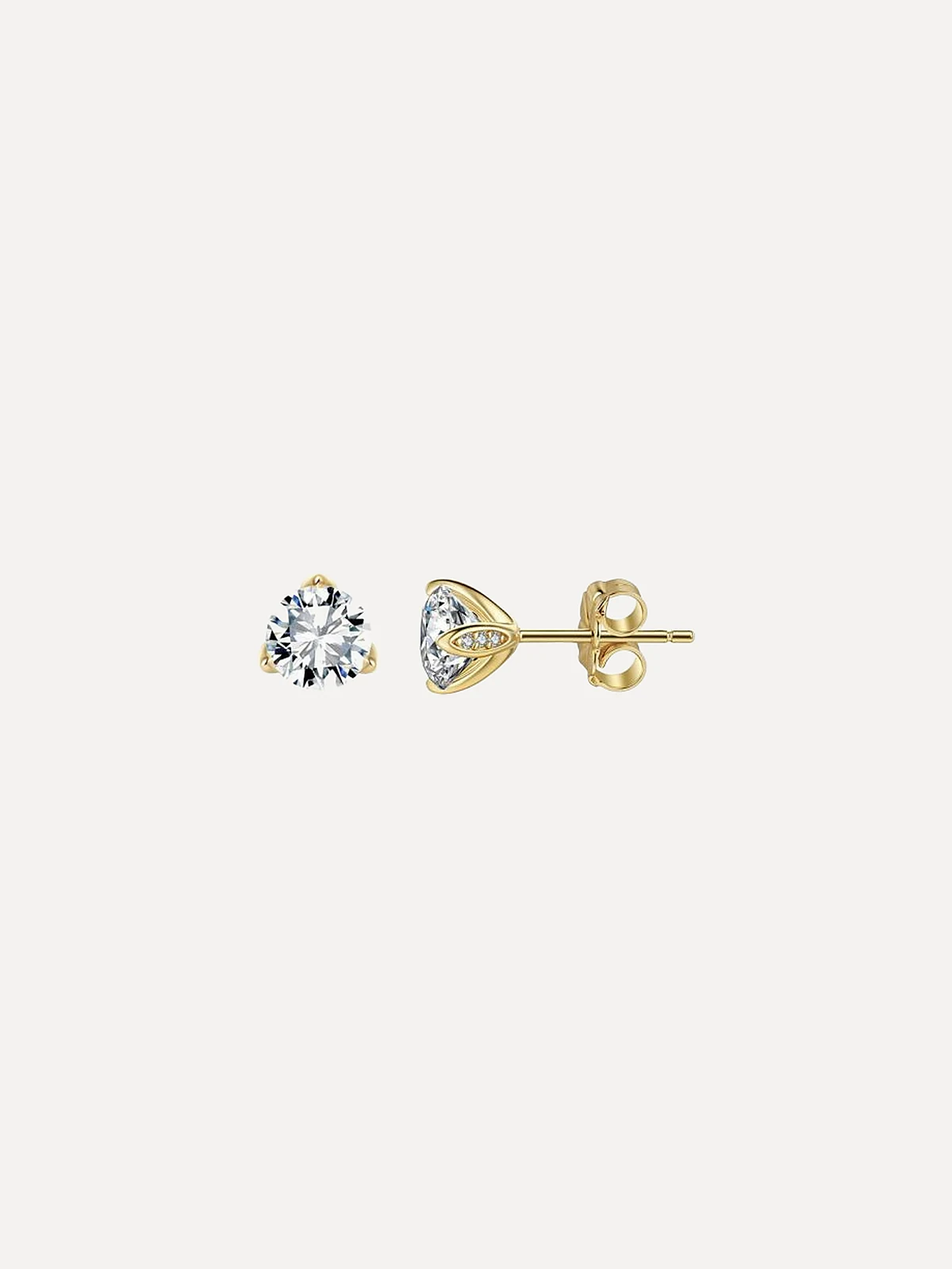 Petite Round Moissanite Studs - View 5