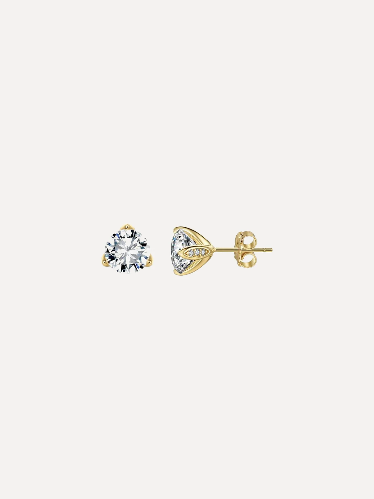 Petite Round Moissanite Studs - View 6