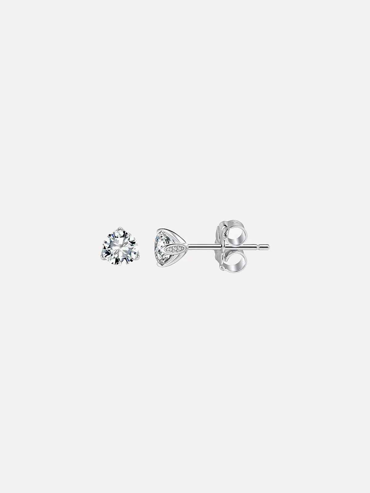 Petite Round Moissanite Studs - View 1