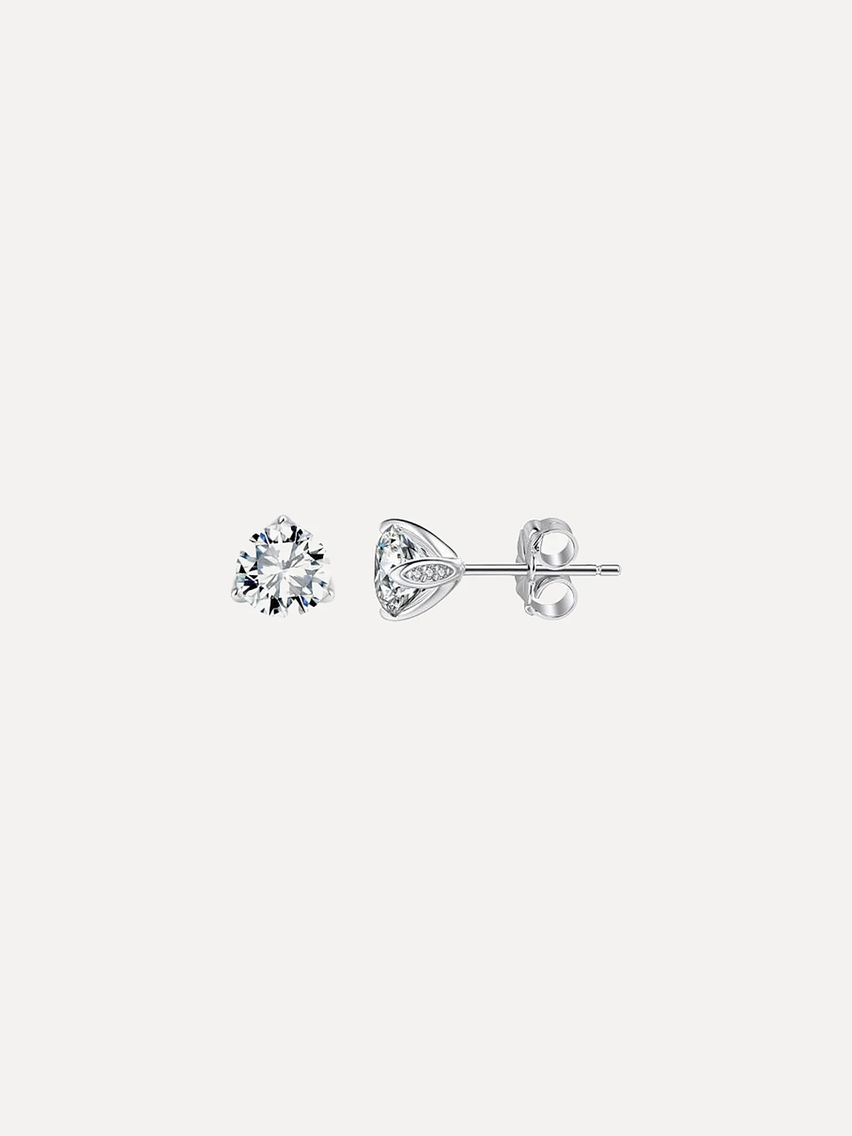 Petite Round Moissanite Studs - View 2