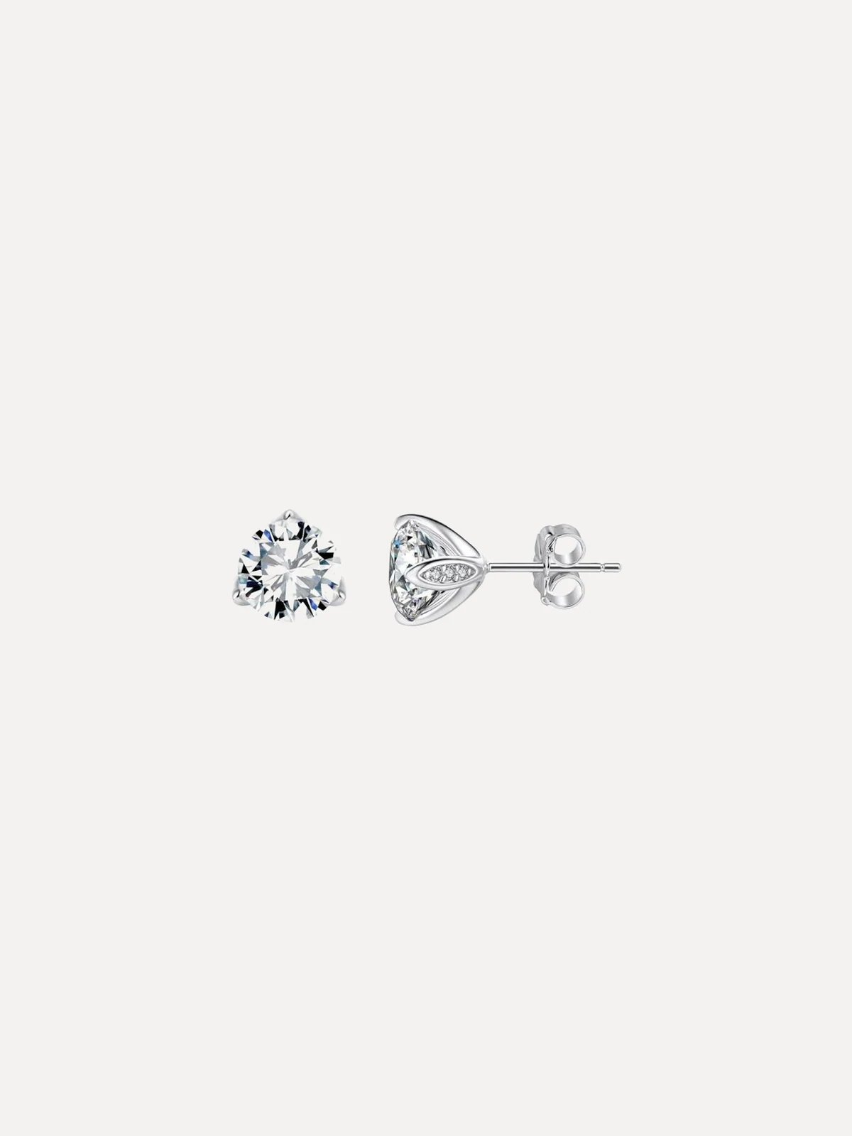 Petite Round Moissanite Studs - View 3