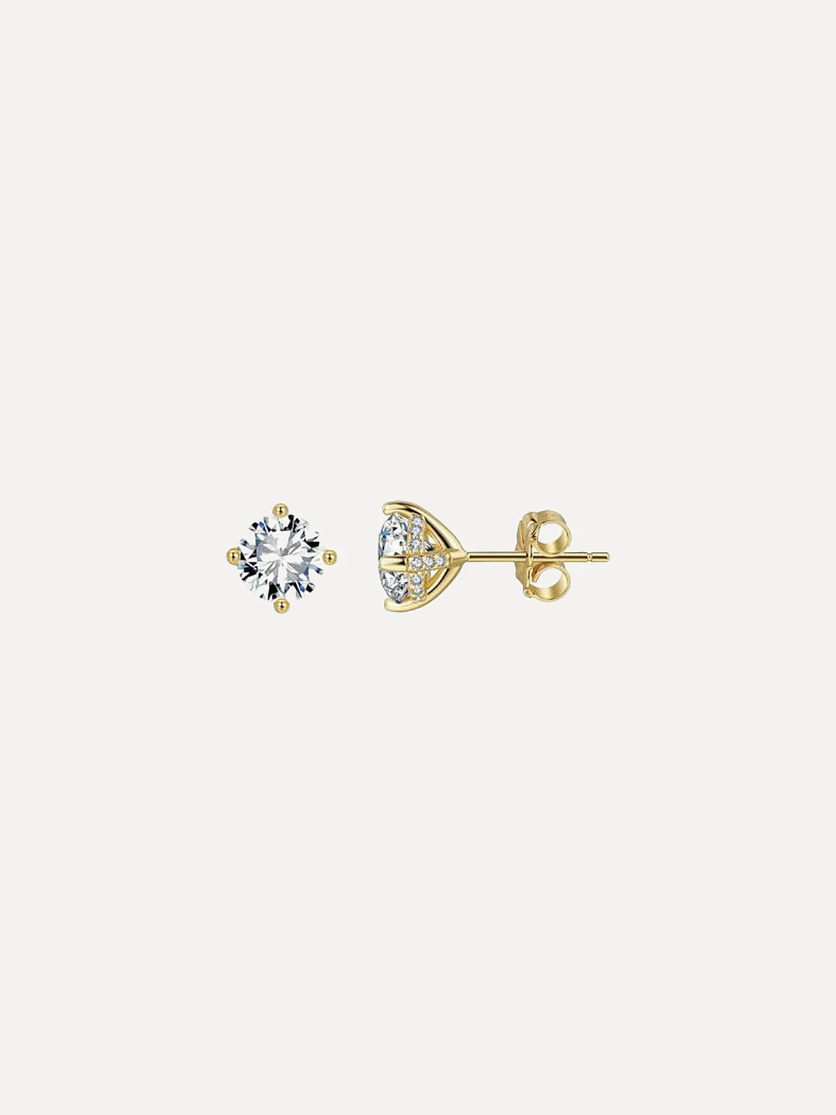 Bezel-Set Round Studs - View 5
