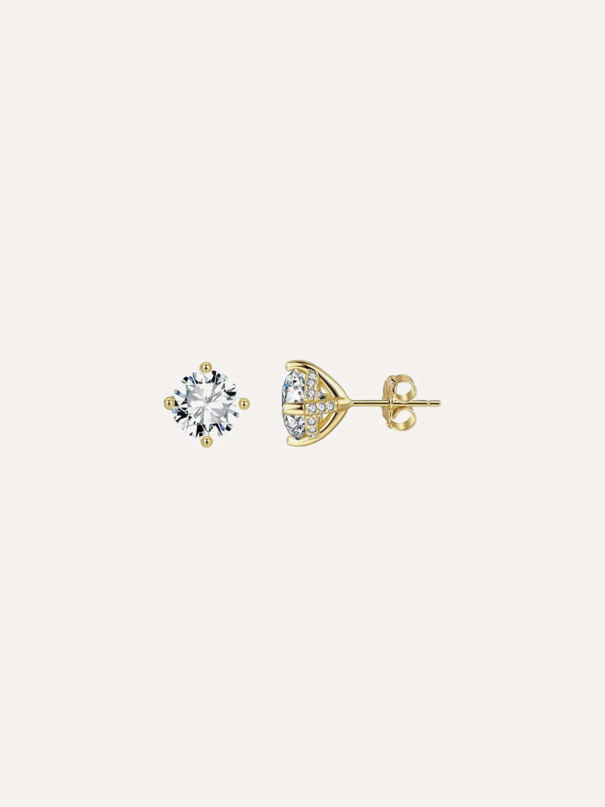 Bezel-Set Round Studs - View 6