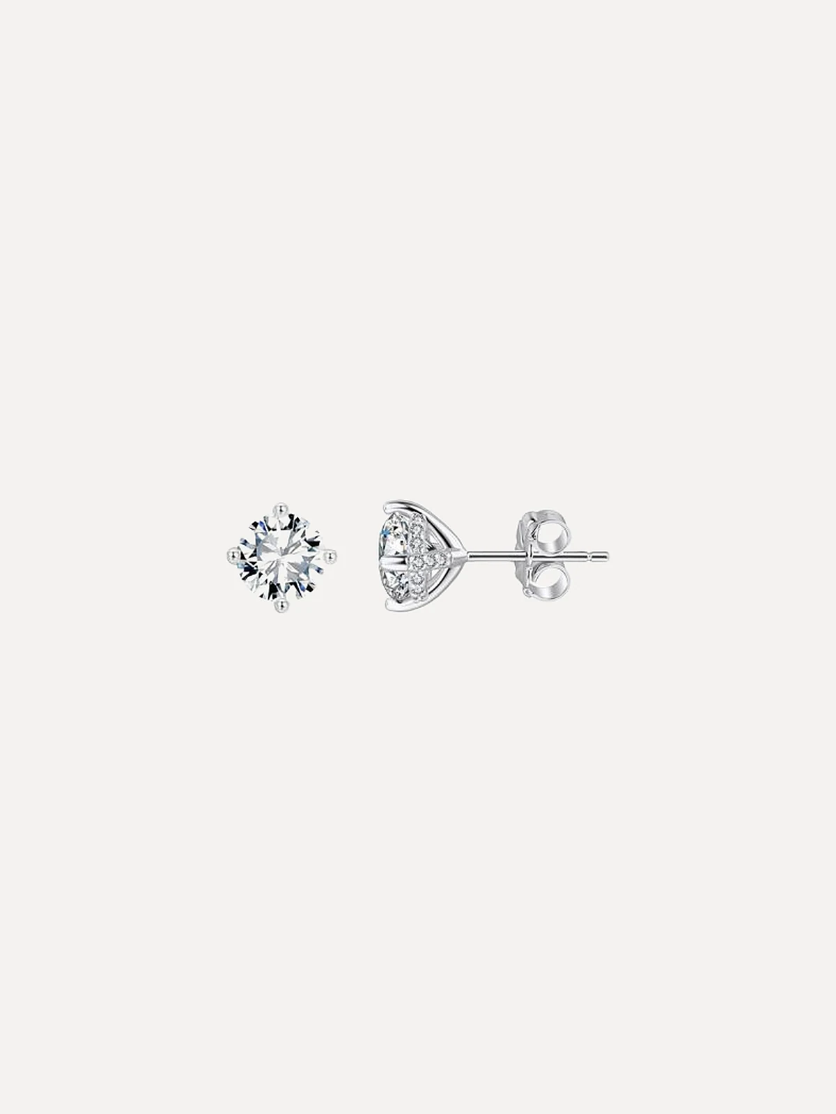 Bezel-Set Round Studs - View 2