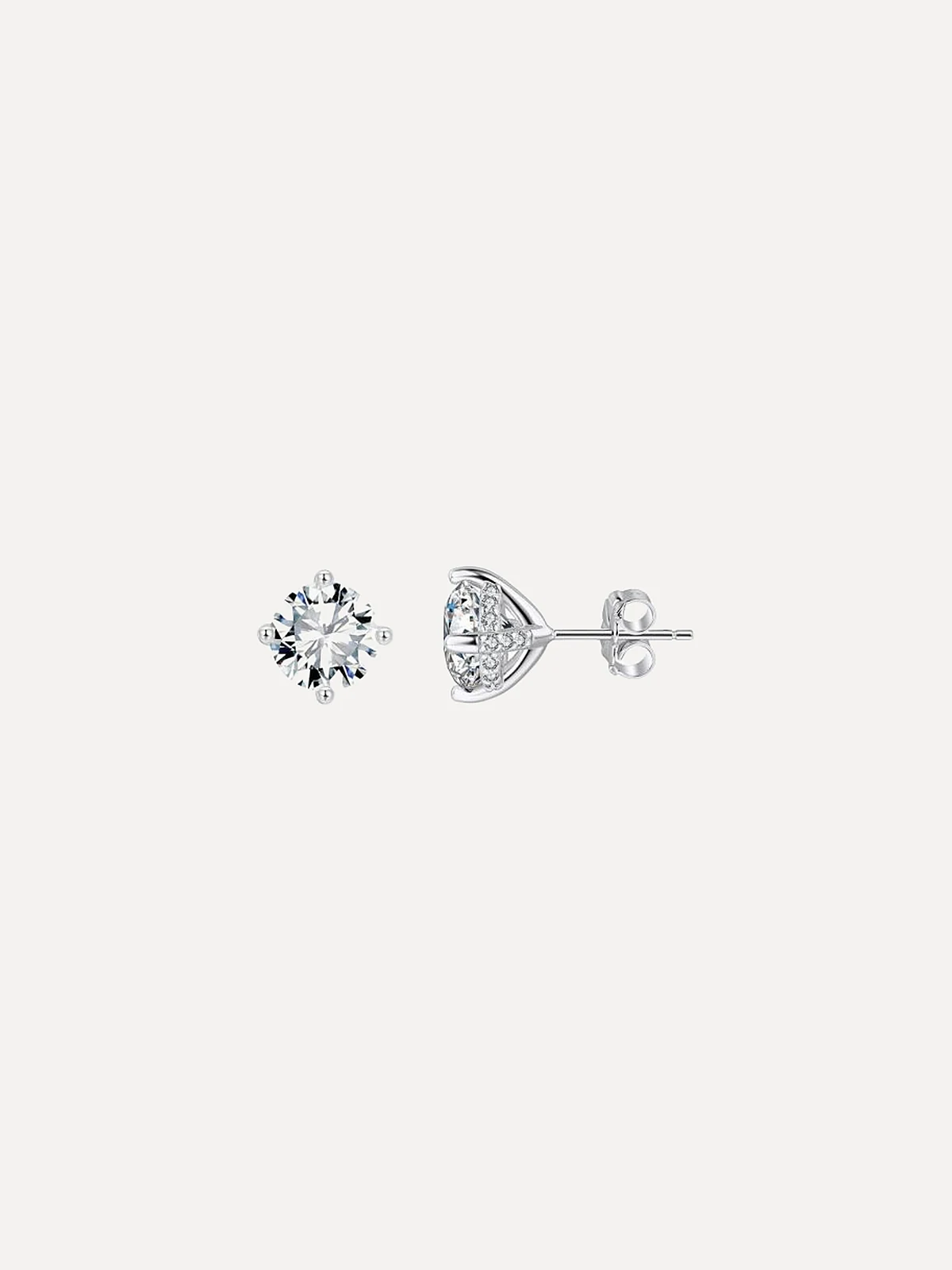 Bezel-Set Round Studs - View 3