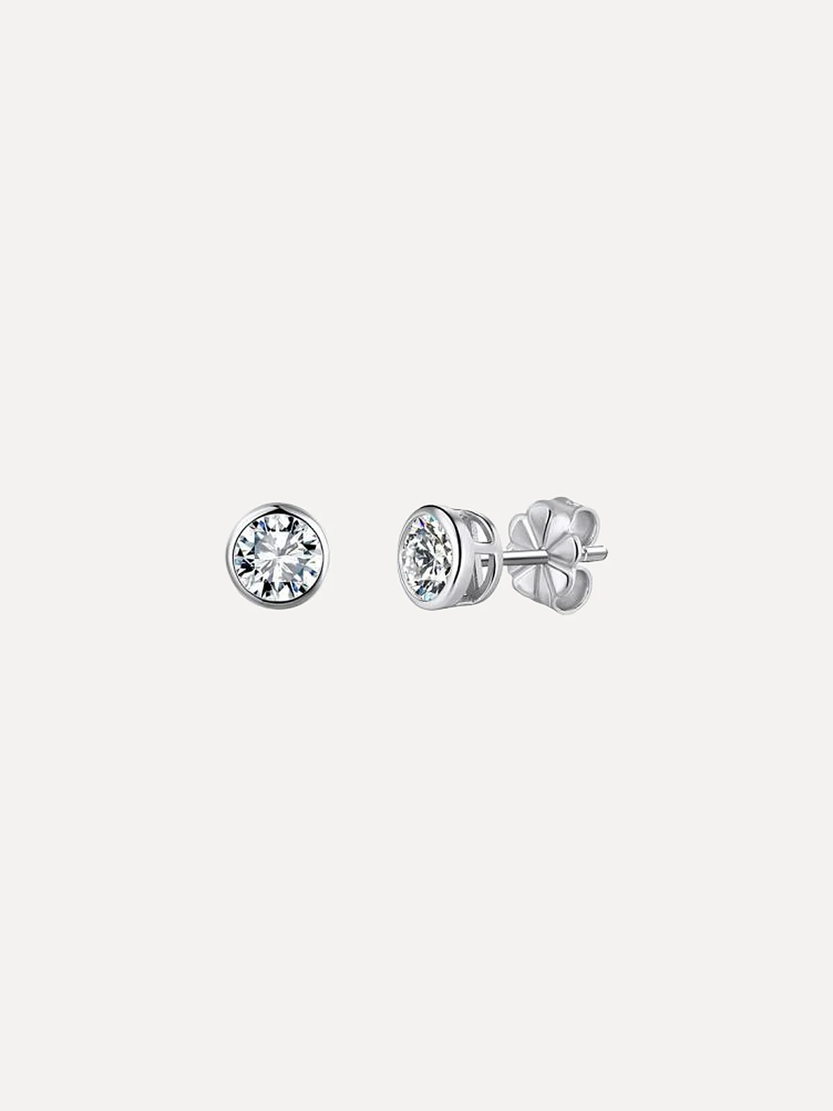 Bezel Solitaire Studs - View 1