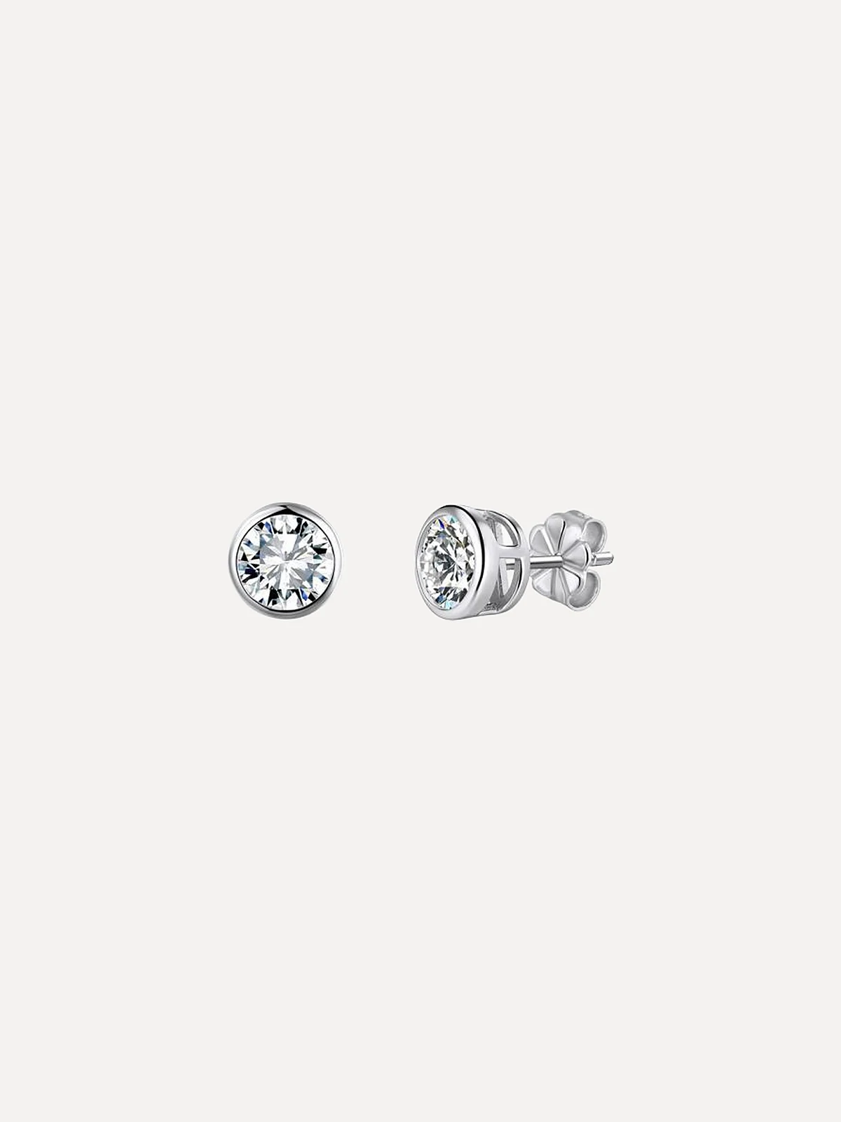 Bezel Solitaire Studs - View 2