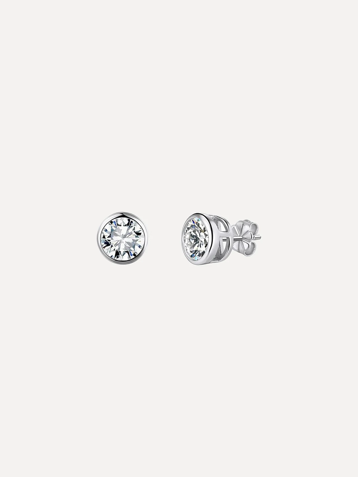 Bezel Solitaire Studs - View 3