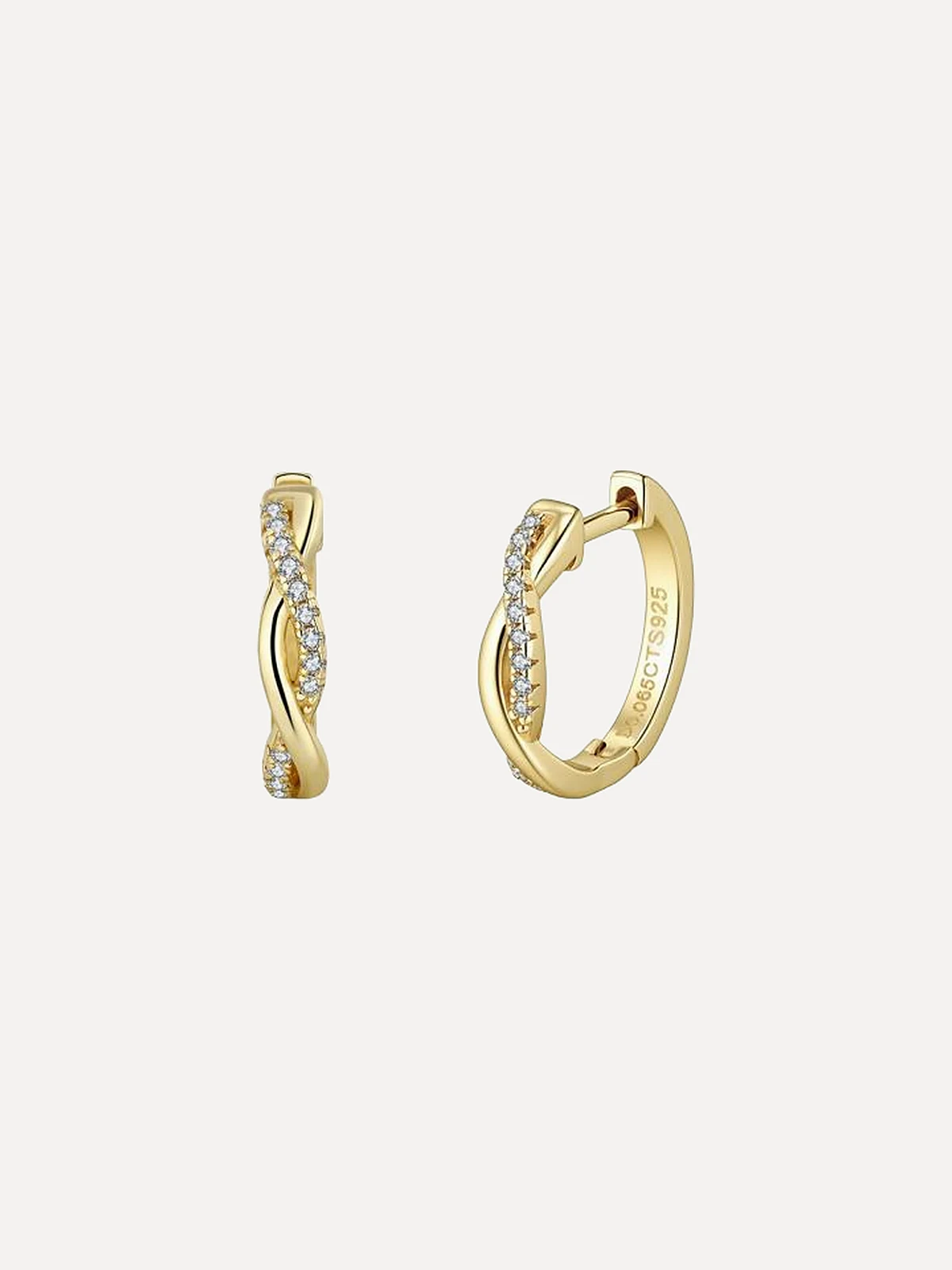 Twisted Pavé Hoops - View 2