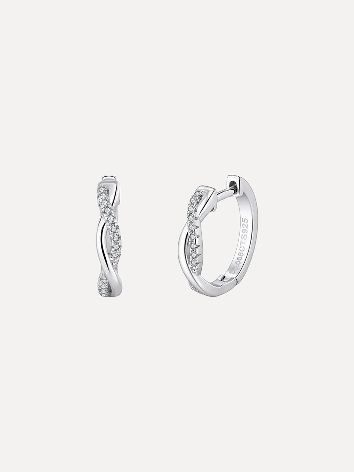 Twisted Pavé Hoops - View 1