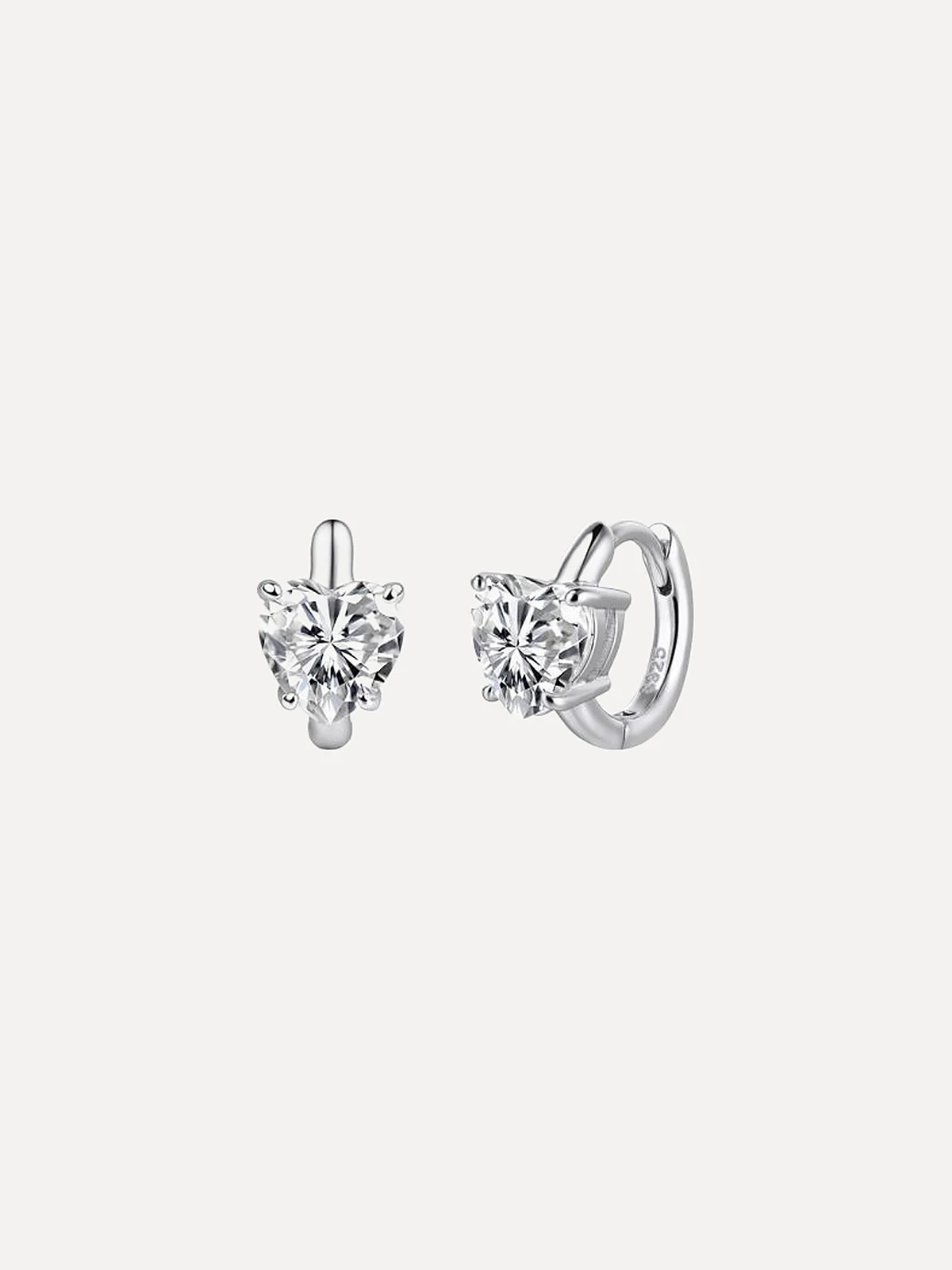 Heart Charm Huggies - View 1