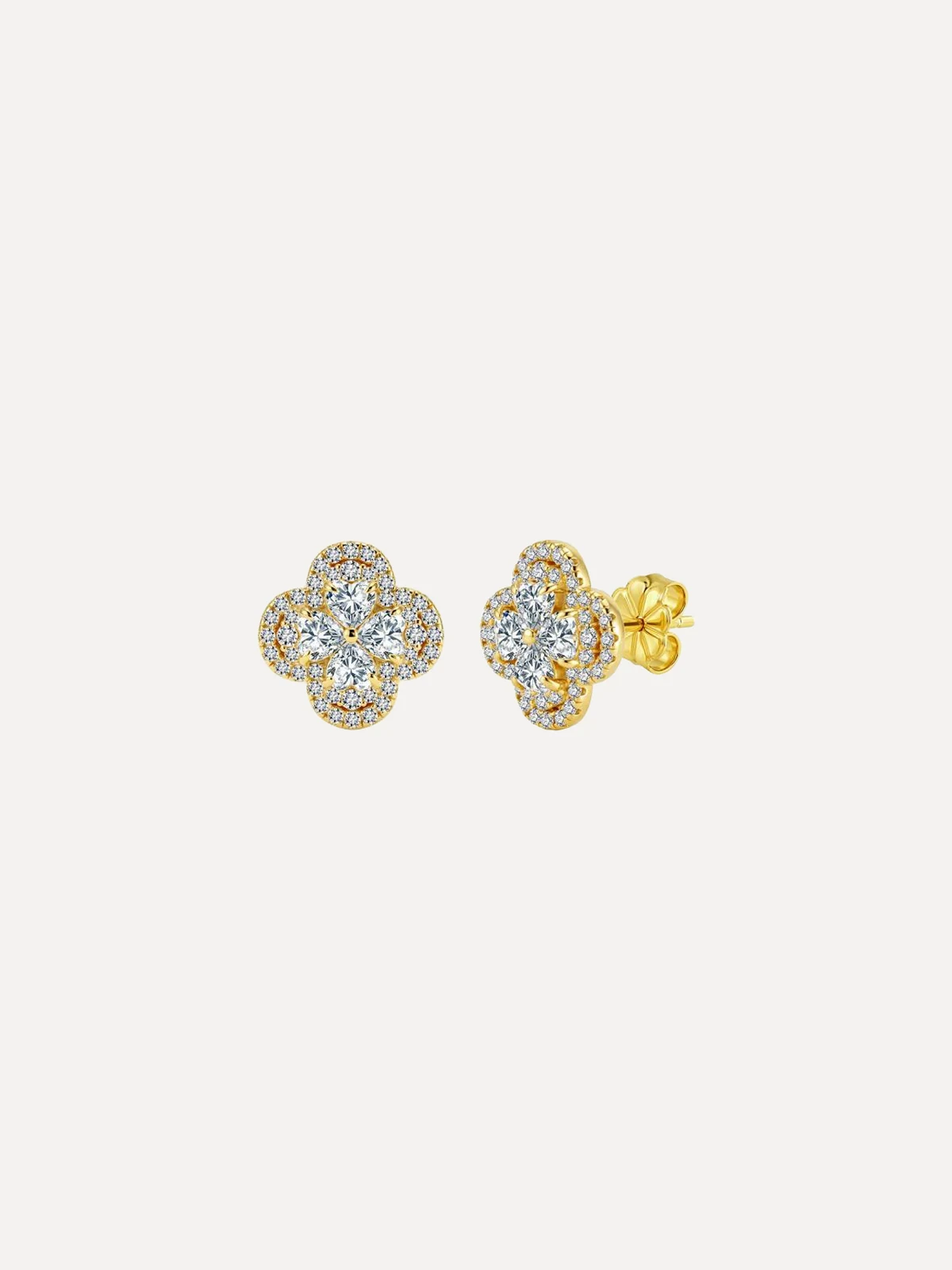 Pavé Clover Studs - View 2