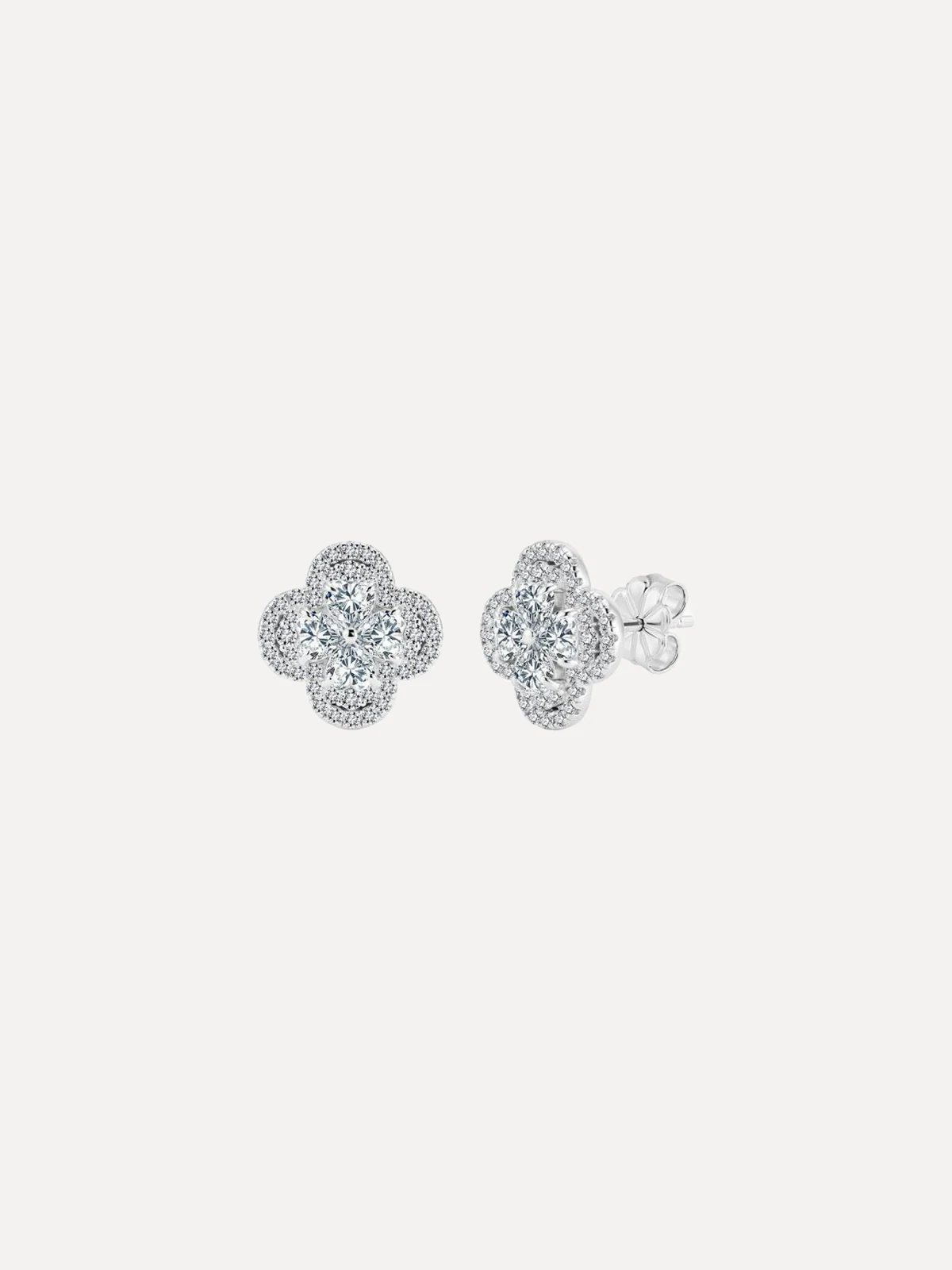 Pavé Clover Studs - View 1
