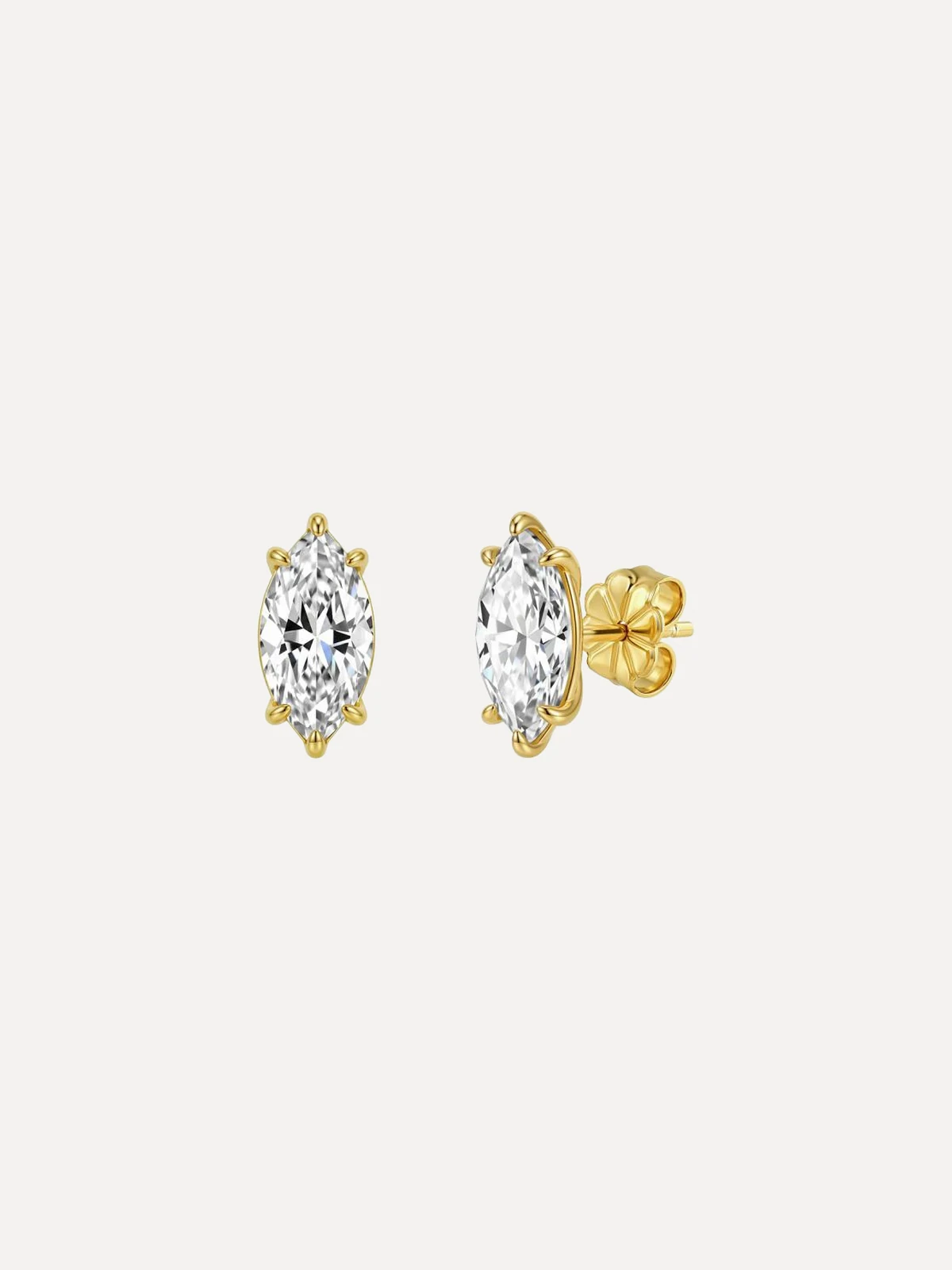 Marquise Moissanite Studs - View 6