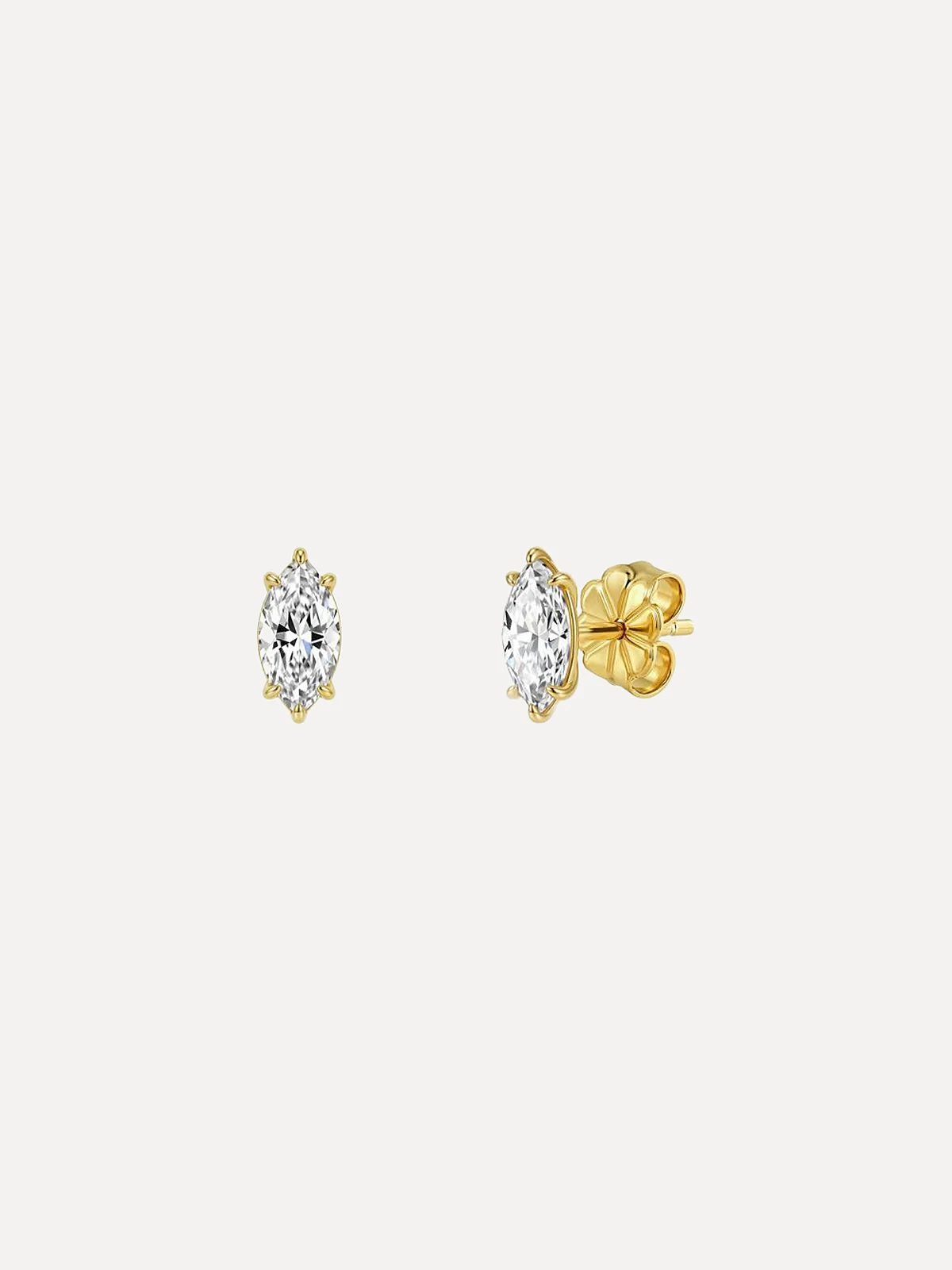 Marquise Moissanite Studs - View 4