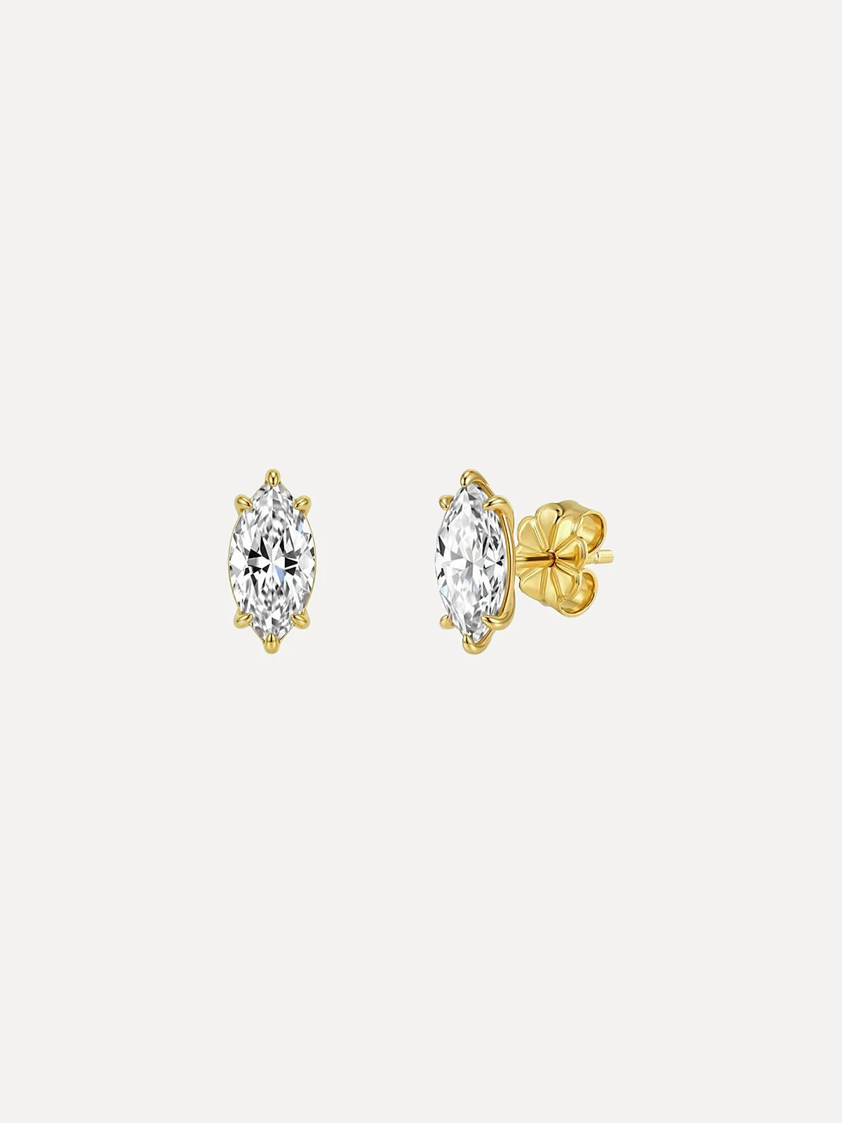 Marquise Moissanite Studs - View 5