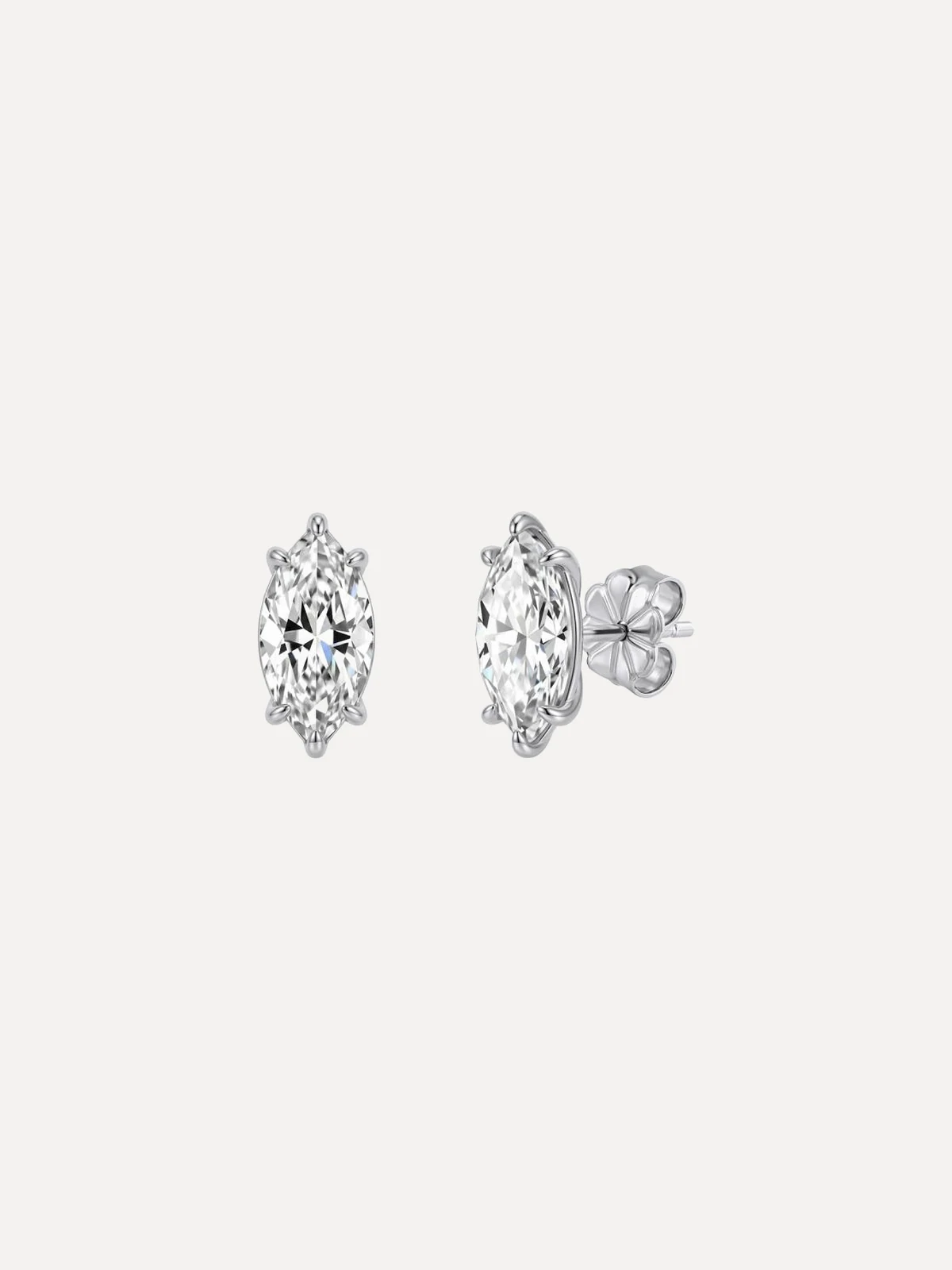 Marquise Moissanite Studs - View 3