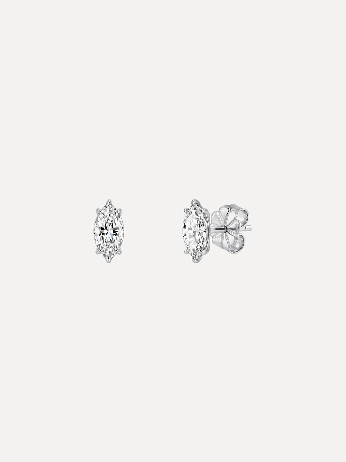 Marquise Moissanite Studs - View 1