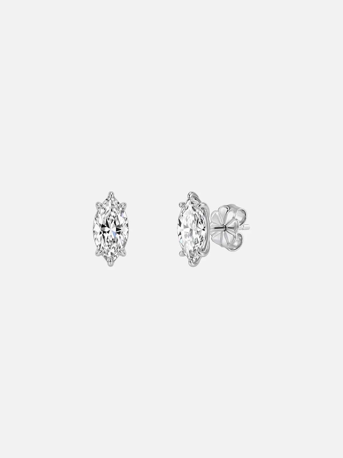 Marquise Moissanite Studs - View 2