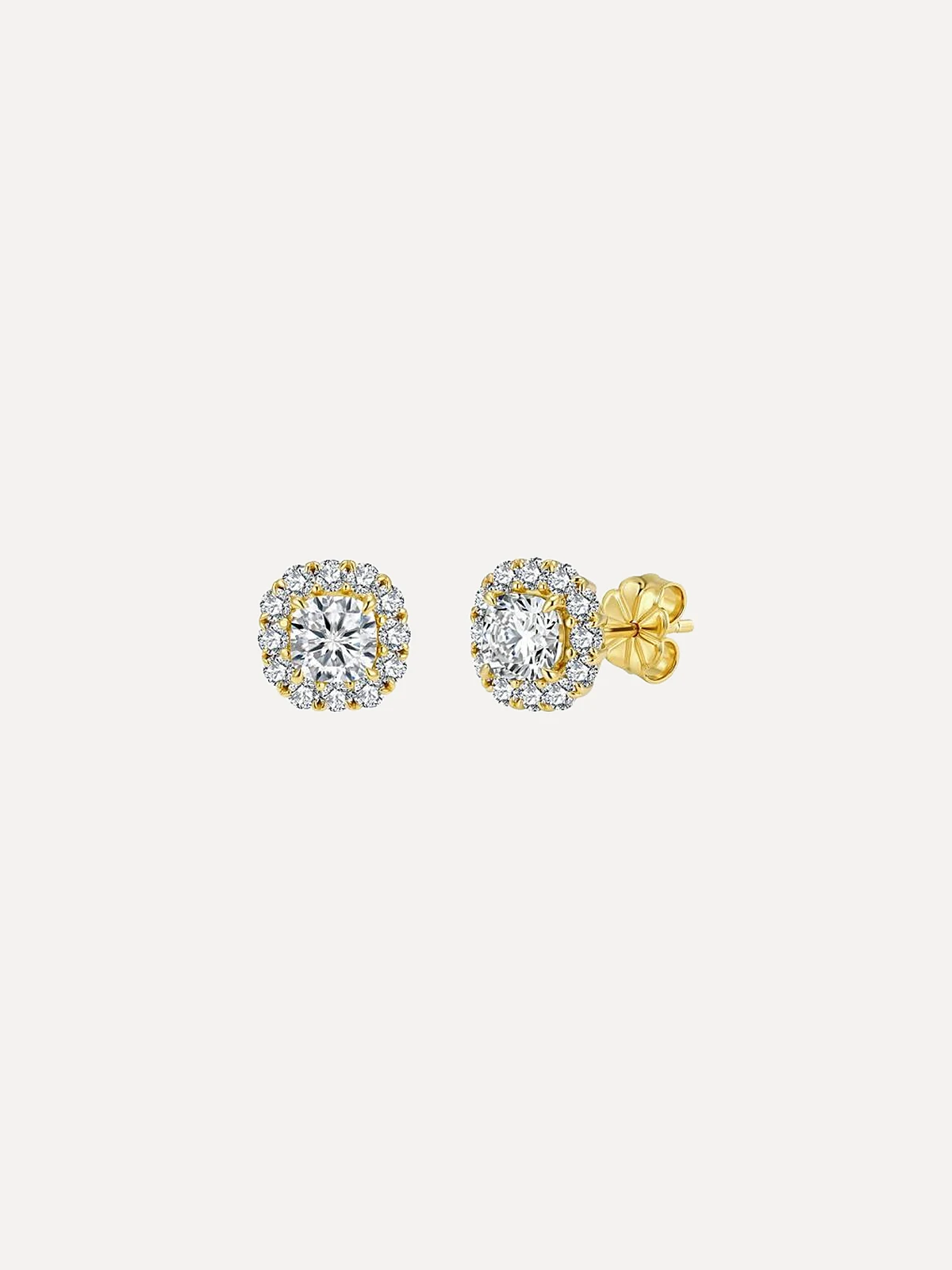 Cushion Halo Studs - View 2