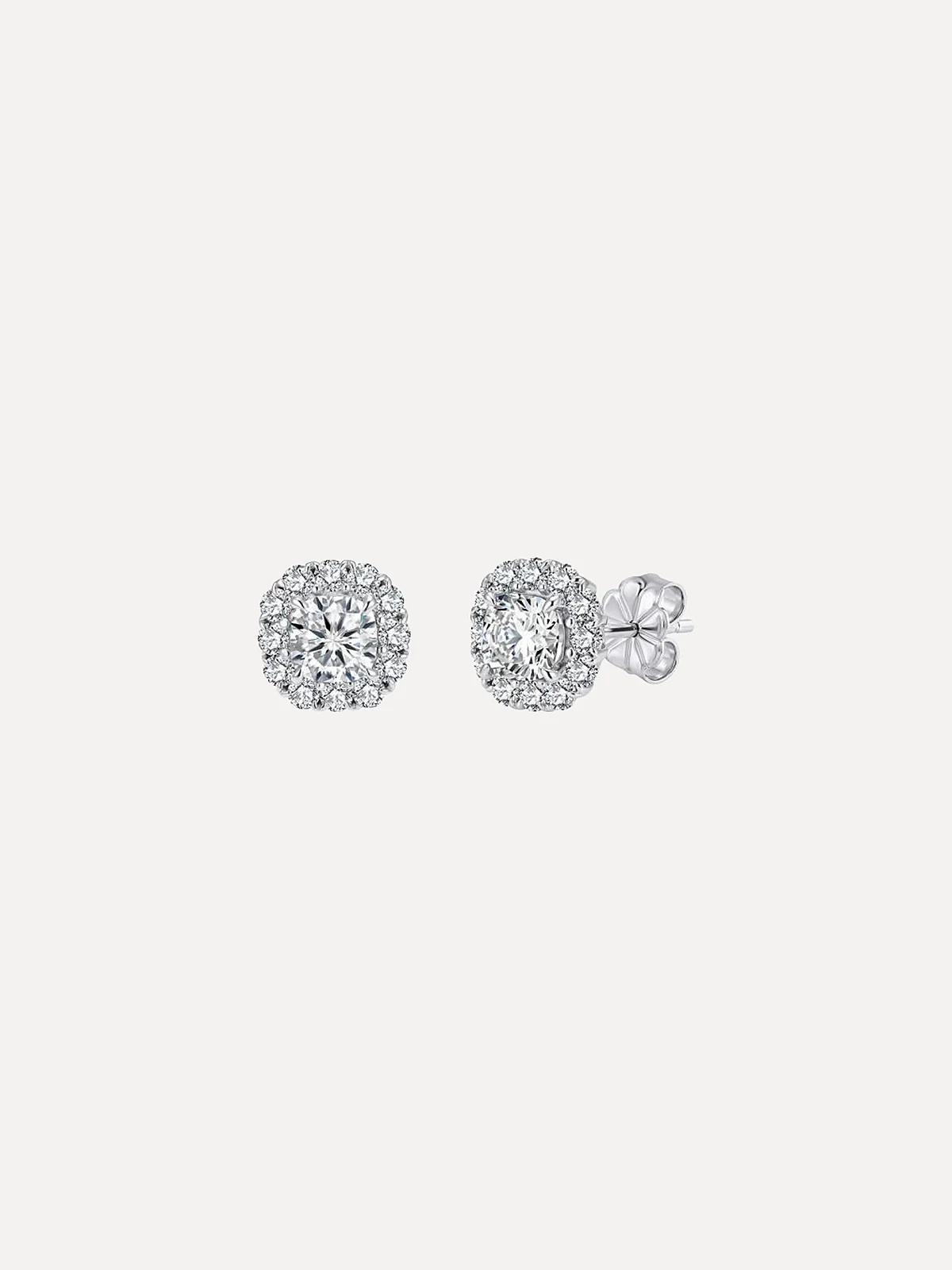 Cushion Halo Studs - View 1