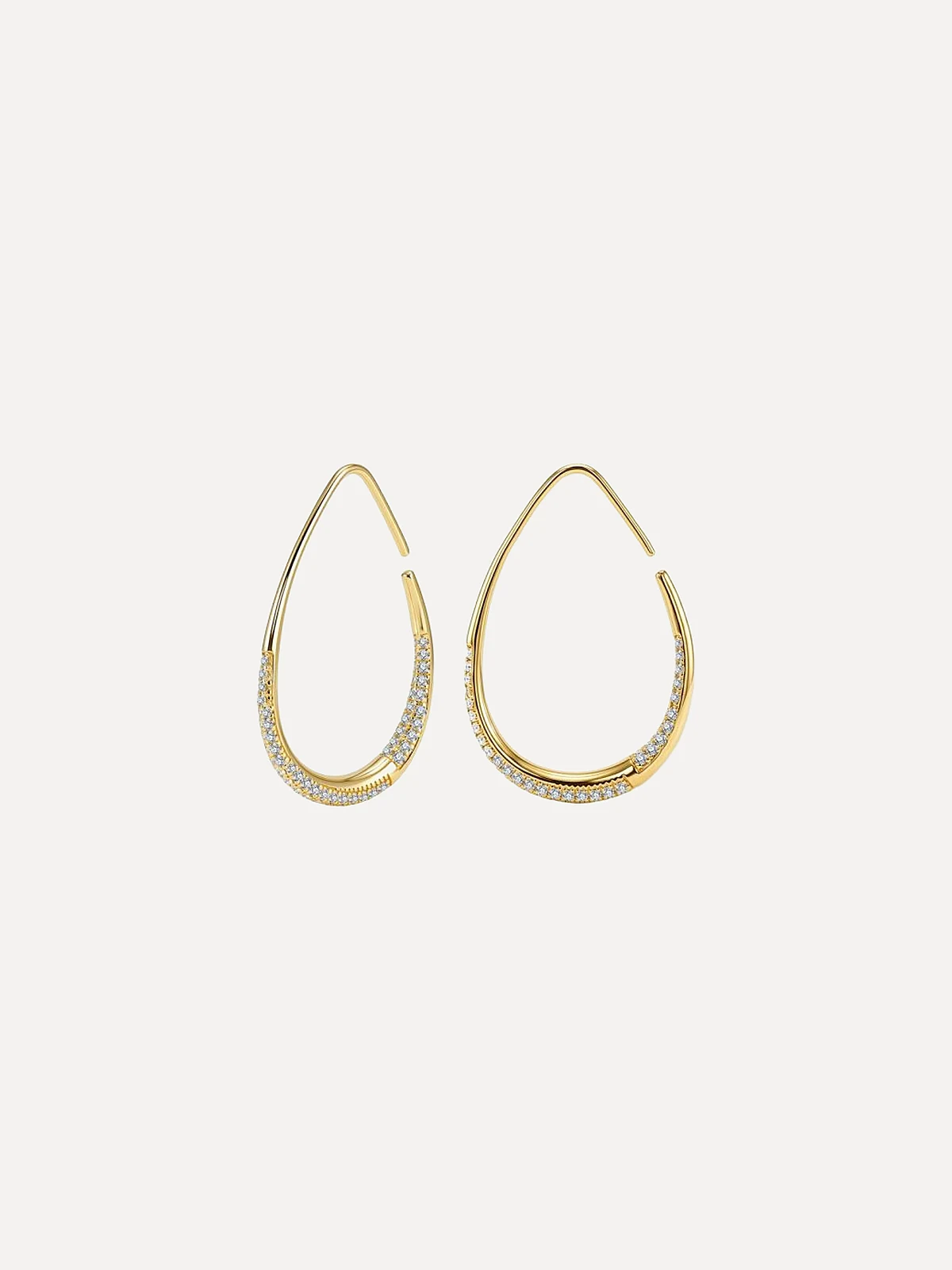 Pavé Teardrop Hoops - View 2