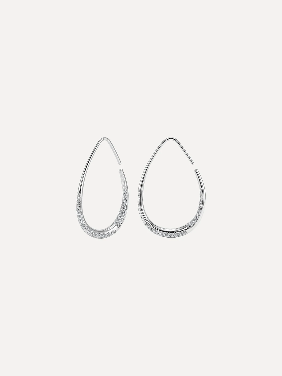 Pavé Teardrop Hoops - View 1