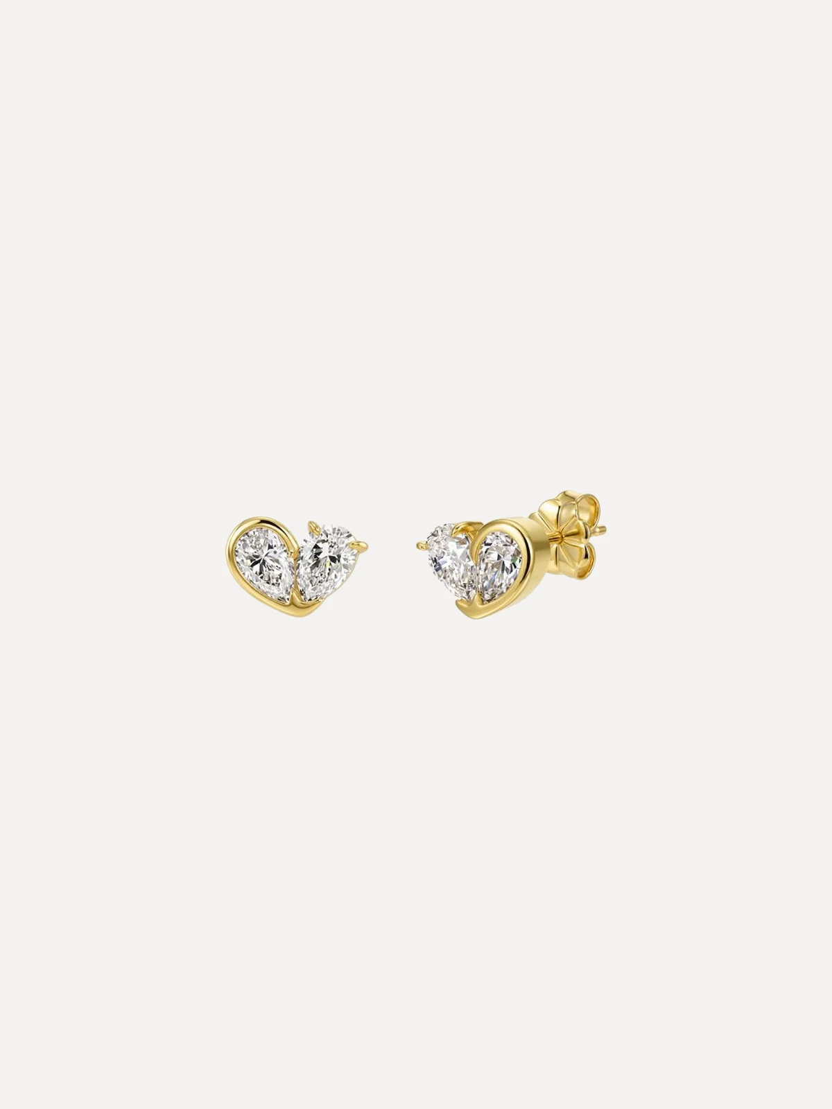 Pear Heart Studs - View 2