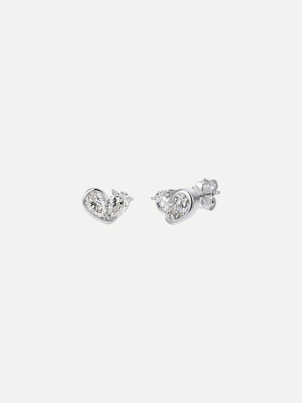 Pear Heart Studs - View 1