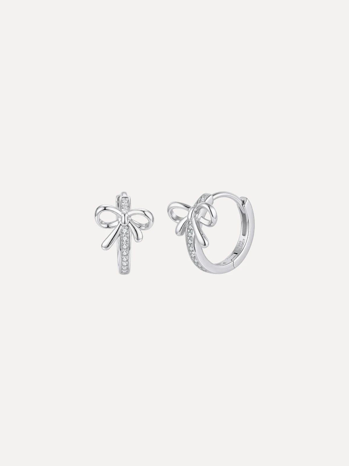 Bow Huggie Hoops - View 1