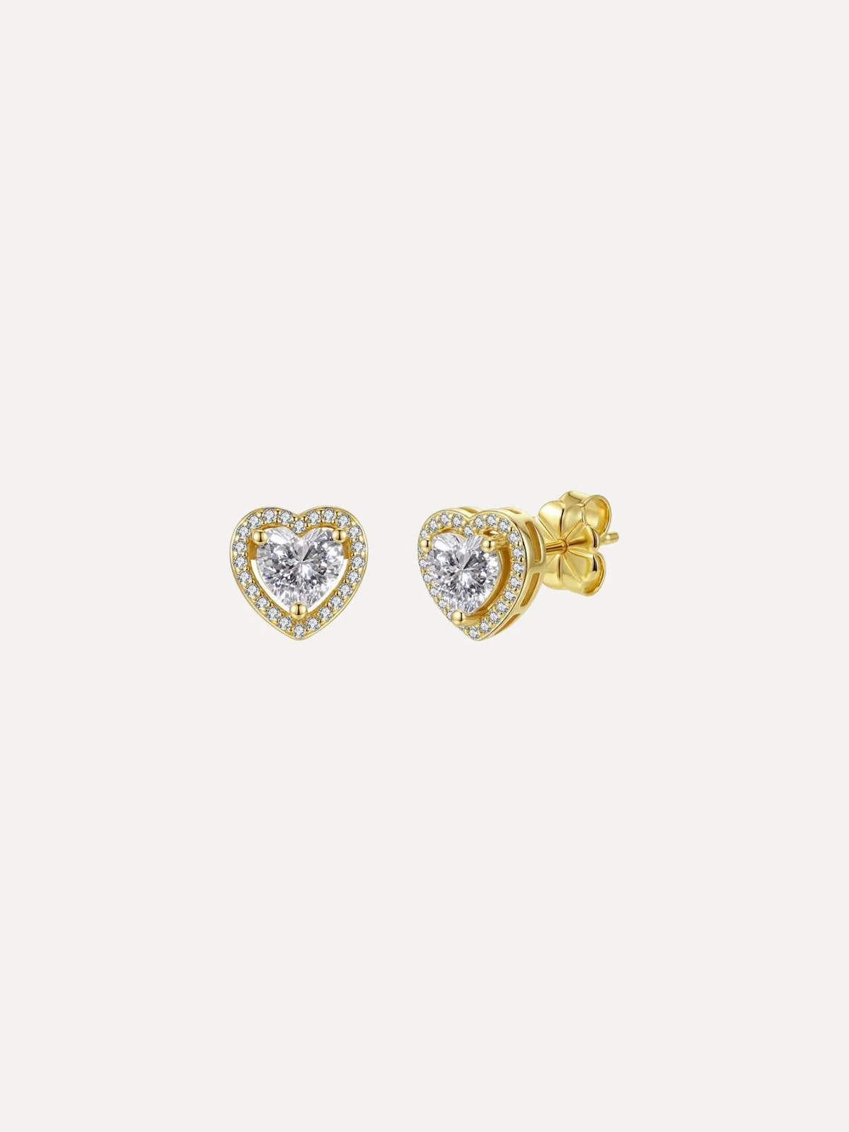 Halo Heart Studs - View 2