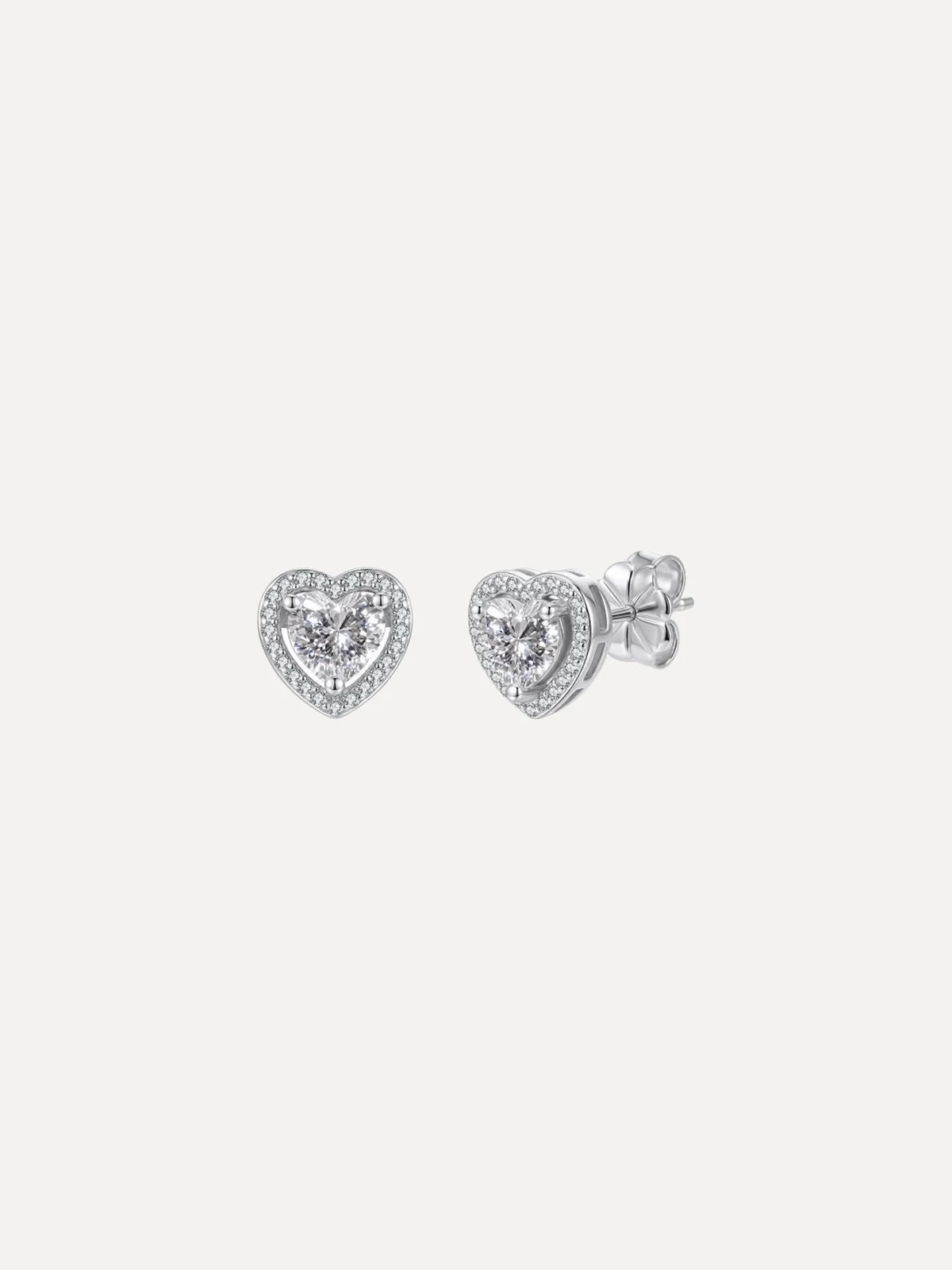 Halo Heart Studs - View 1