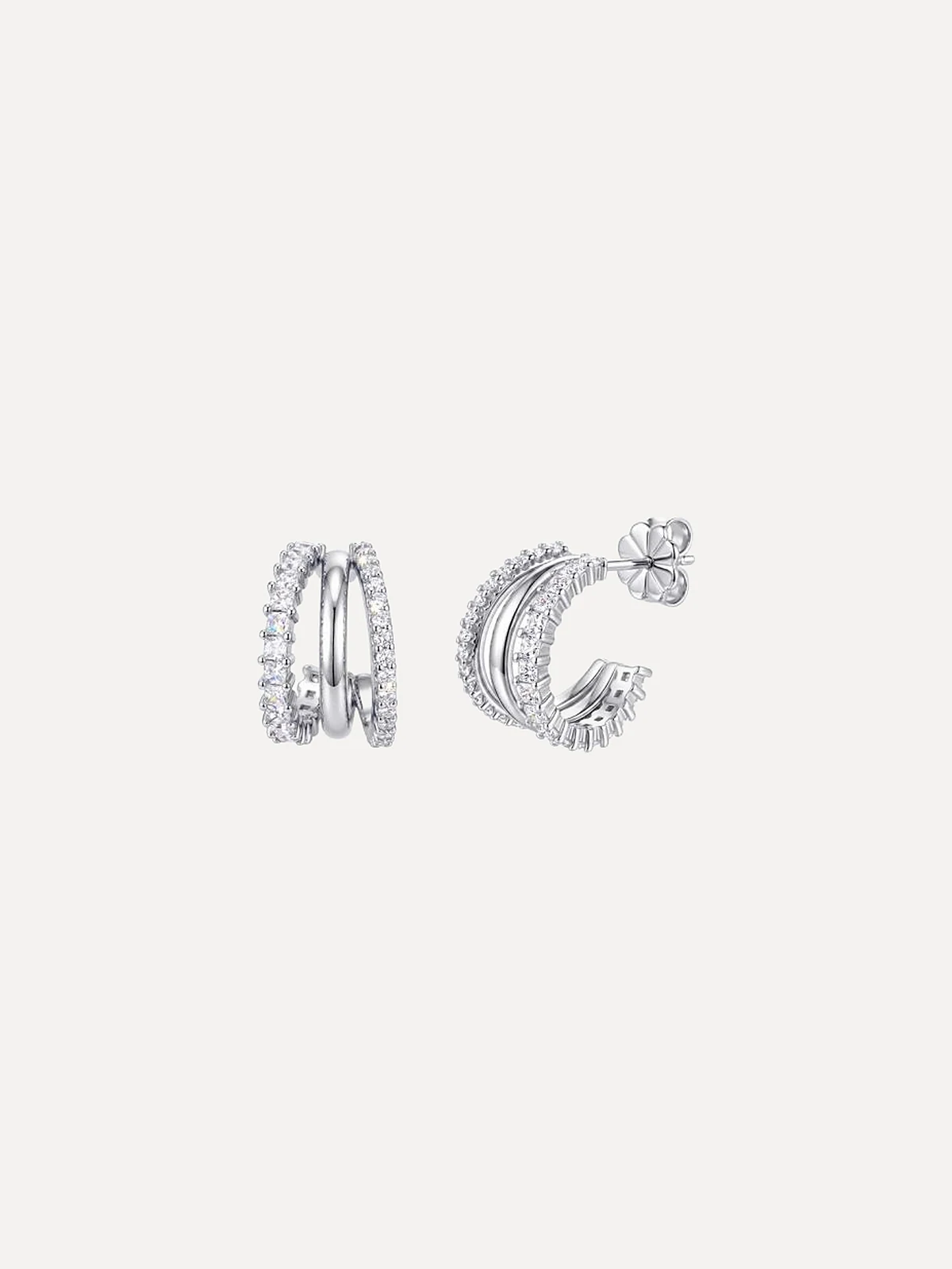 Triple Row Pavé Cuff Studs - View 1