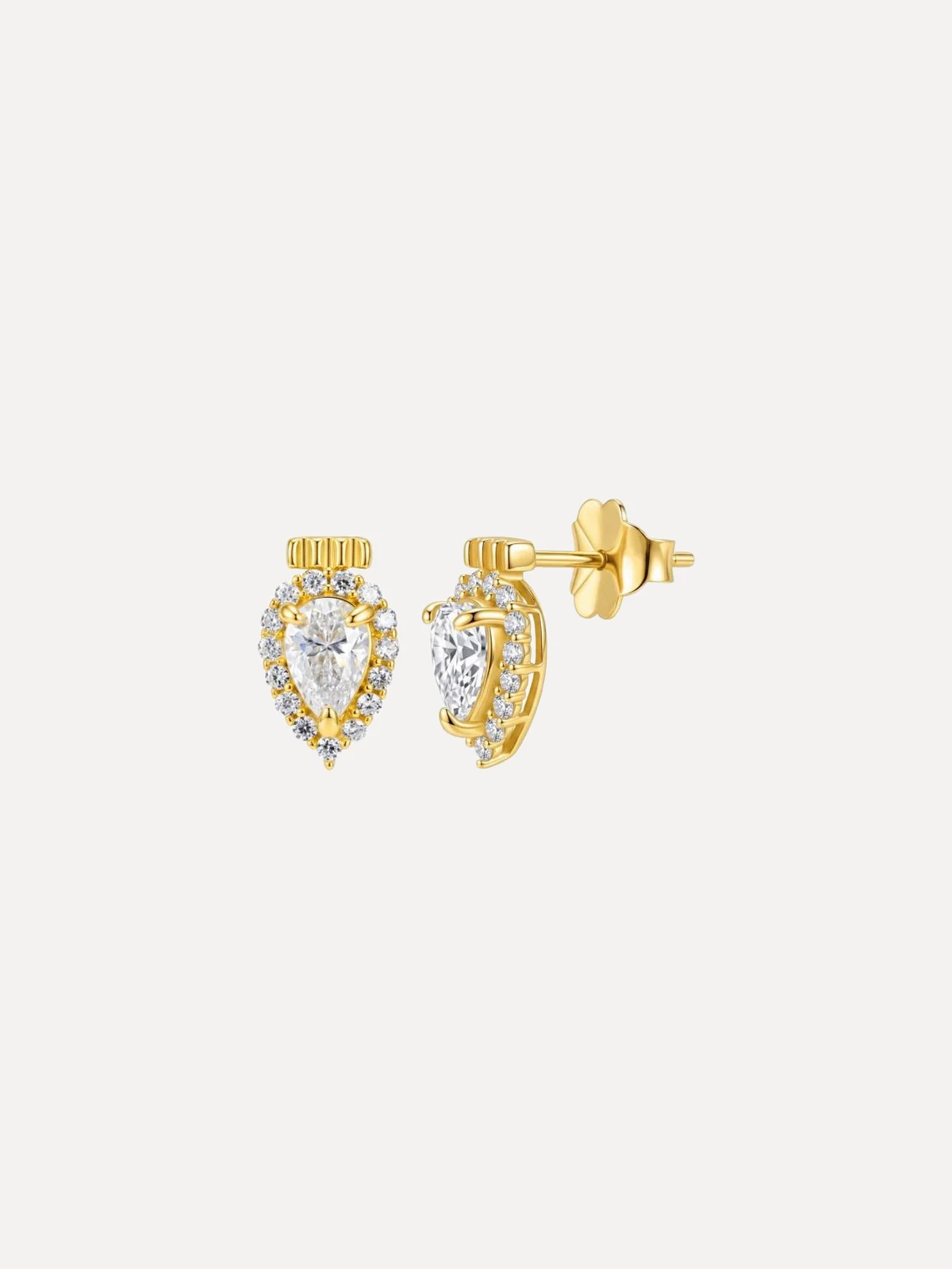 Halo Pear Studs - View 2