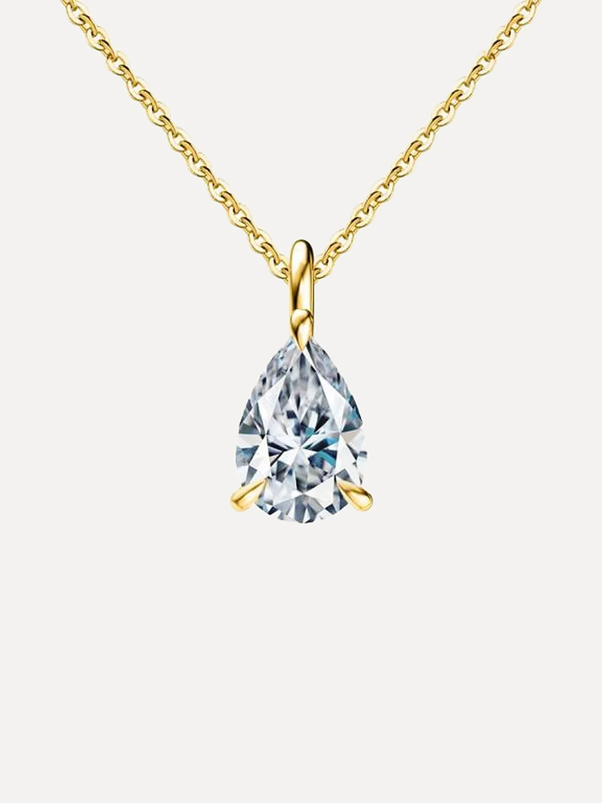 Pear Solitaire Pendant - View 2