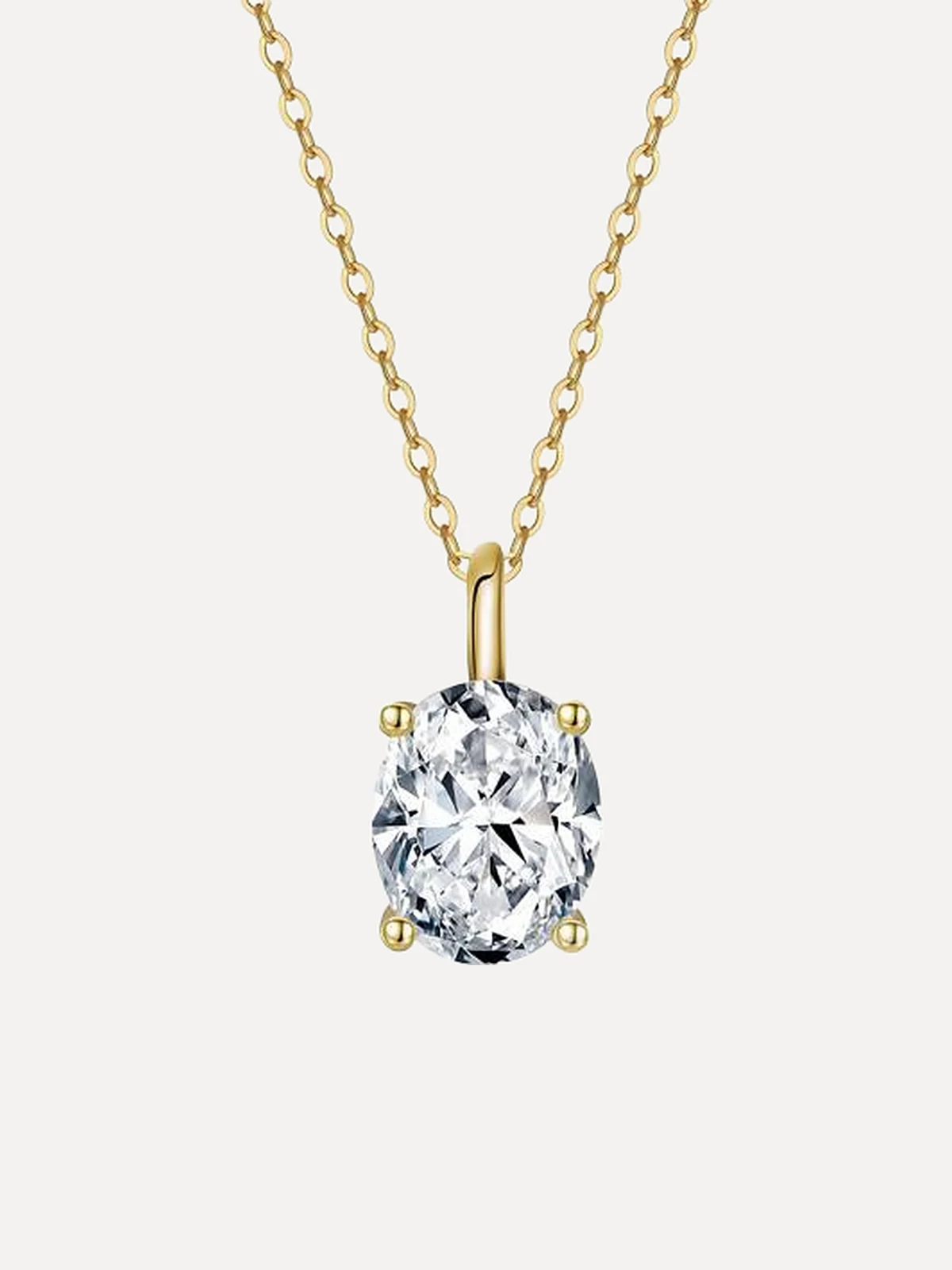 Oval Solitaire Pendant - View 2