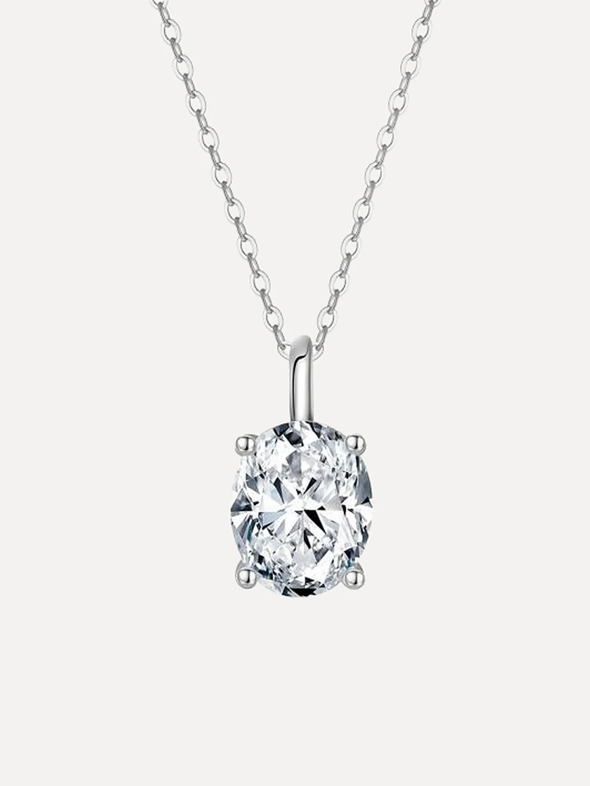 Oval Solitaire Pendant - View 1