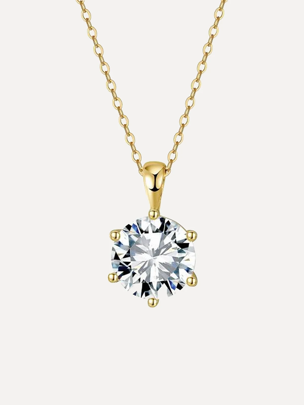 Round Solitaire Pendant - View 2