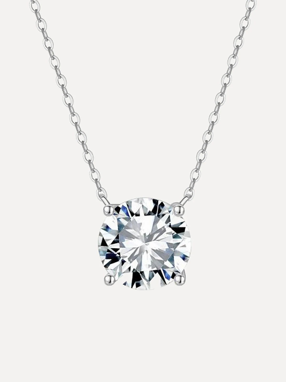 Round Solitaire Necklace - View 1