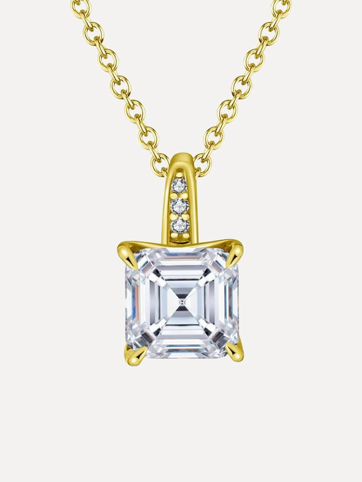 Asscher Solitaire Pendant - View 2