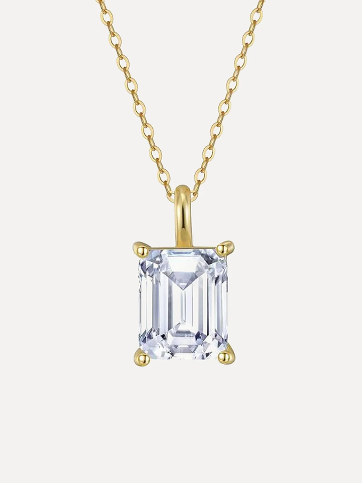 Emerald-Cut Solitaire Pendant - View 3