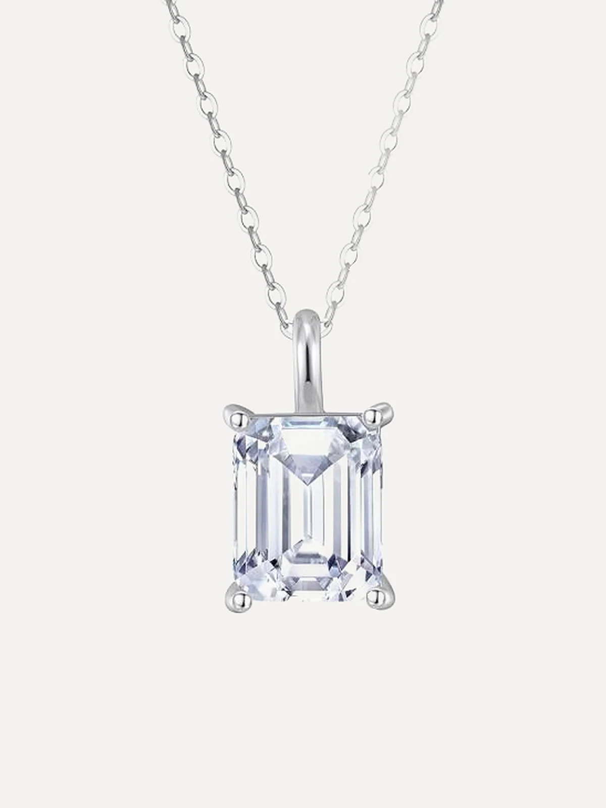 Emerald-Cut Solitaire Pendant - View 2